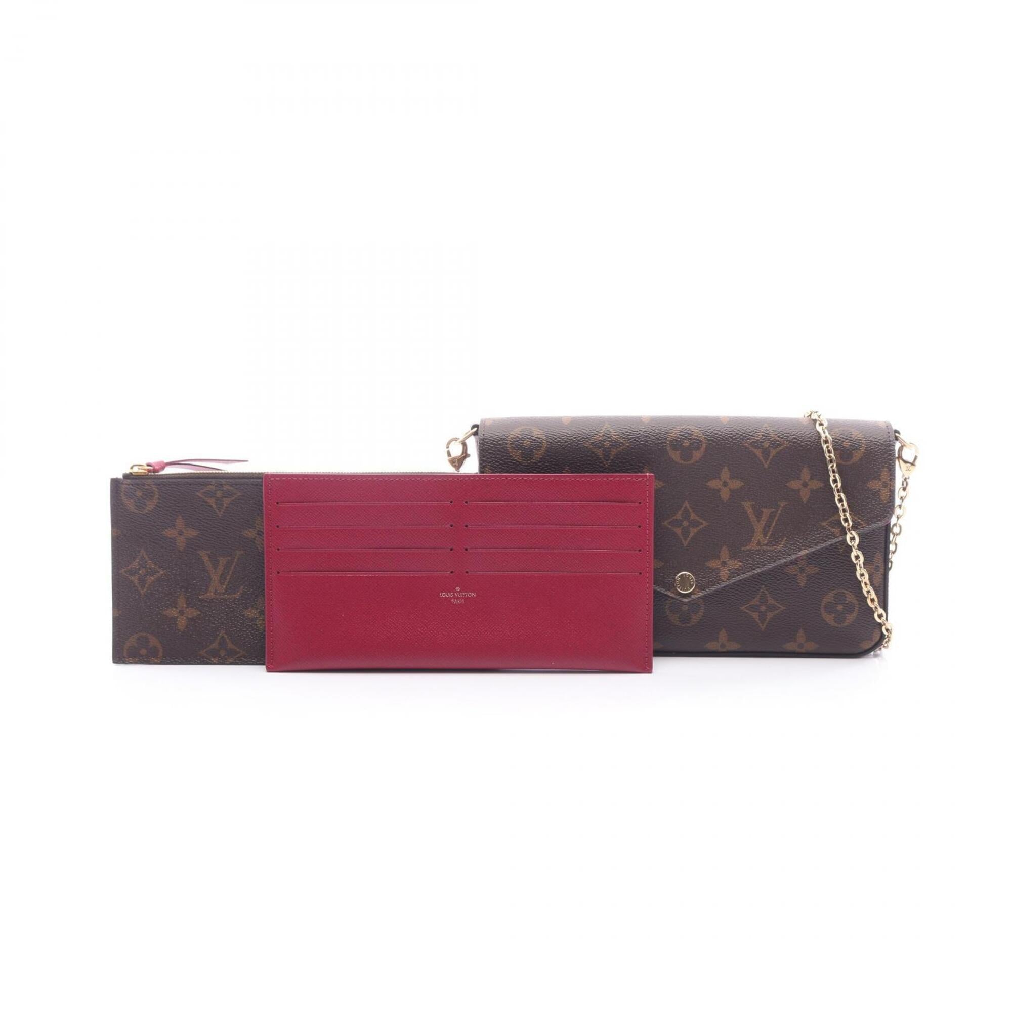 Louis Vuitton Brown Fuchsia Pvc Coated Canvas Leather Handbag Pochette Shoulder Bag (Pre-Owned)