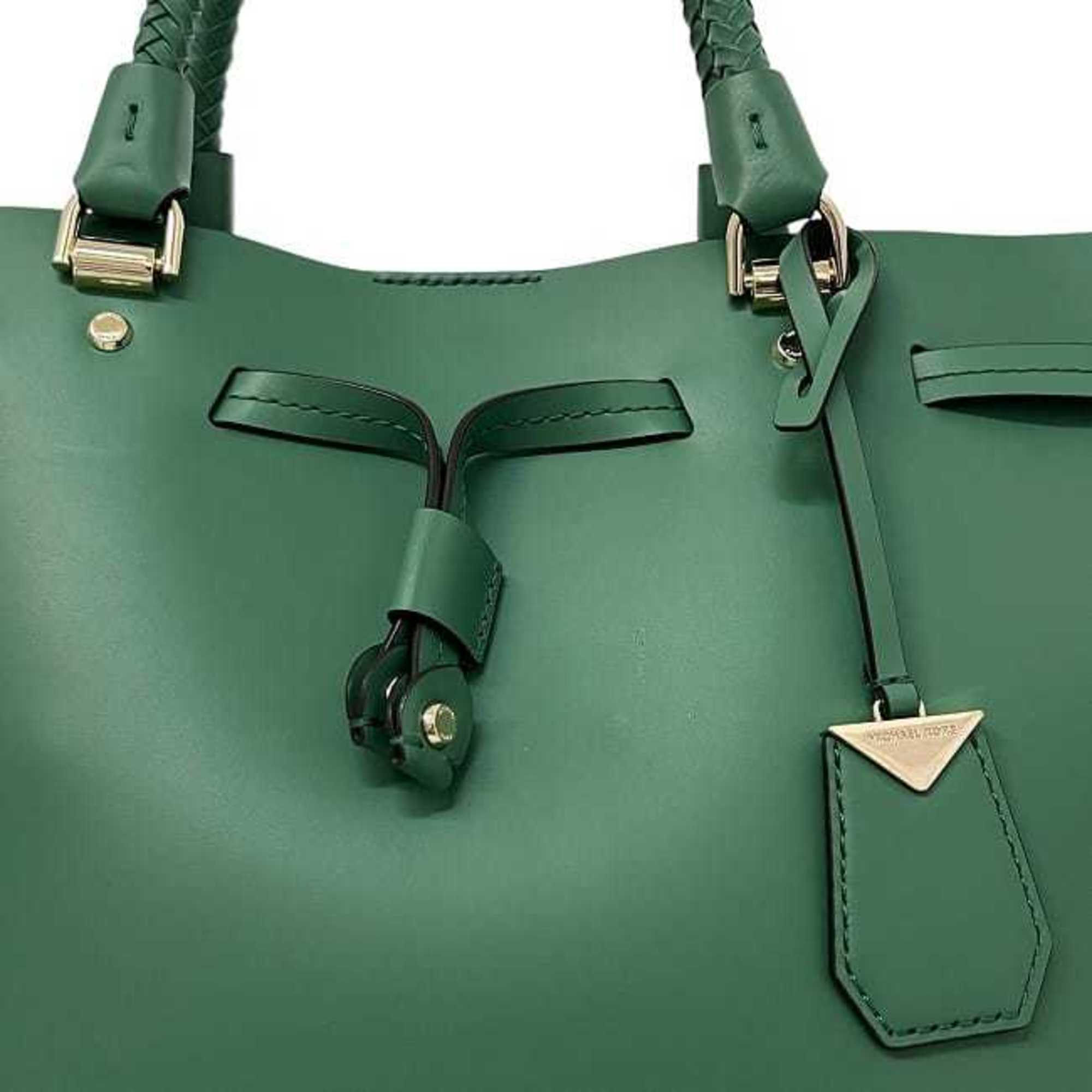 Michael Kors Green Leather Shoulder Bag Tote Bag (Pre-Owned)