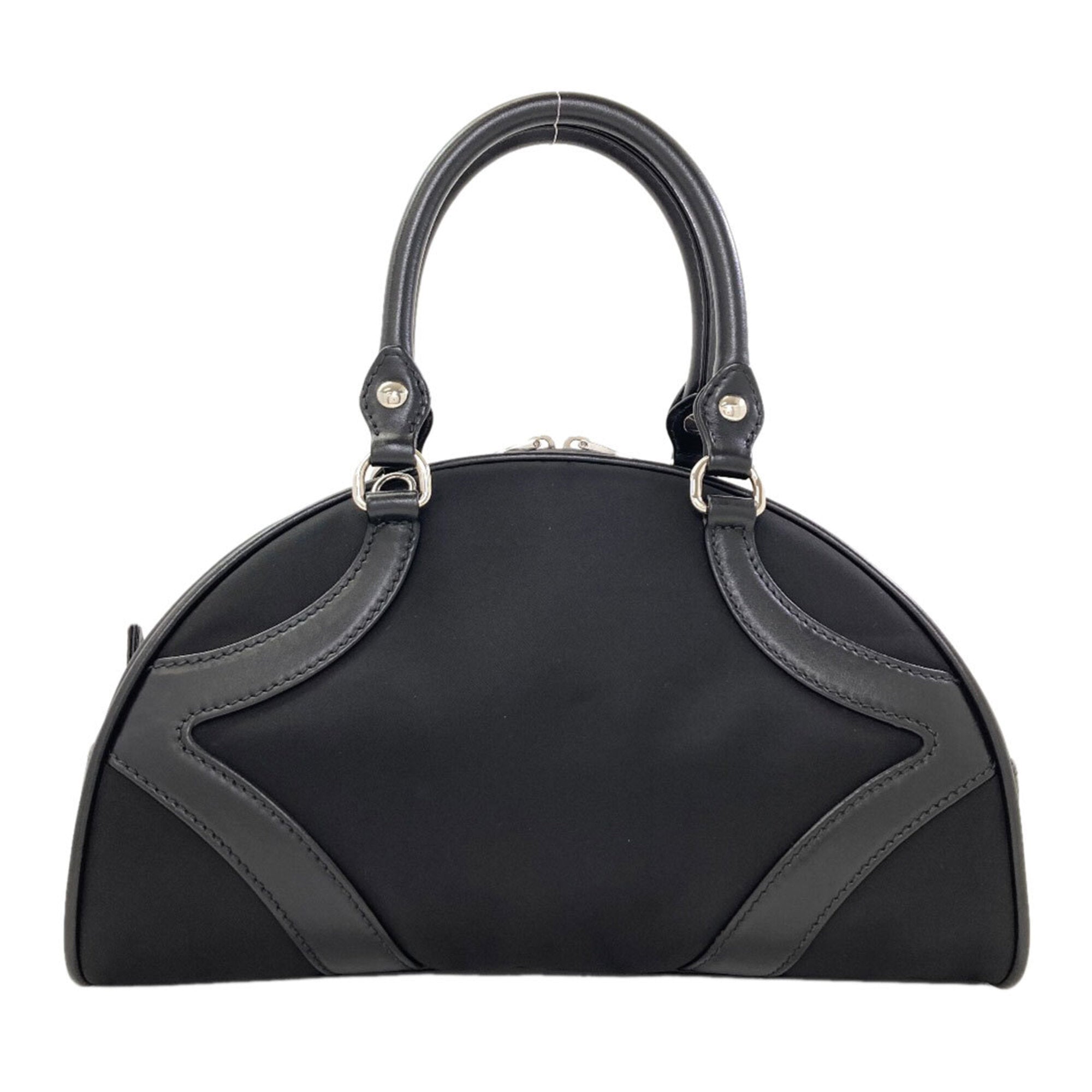 Prada Black Nylon Leather Handbag (Pre-Owned)