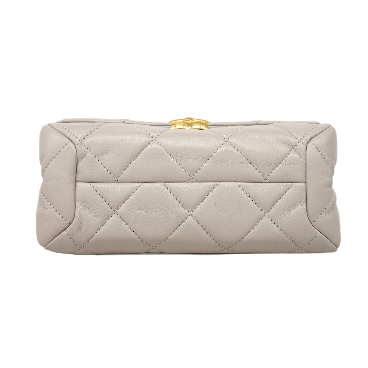 Chanel Gray Leather Shoulder Bag (Pre-Owned)