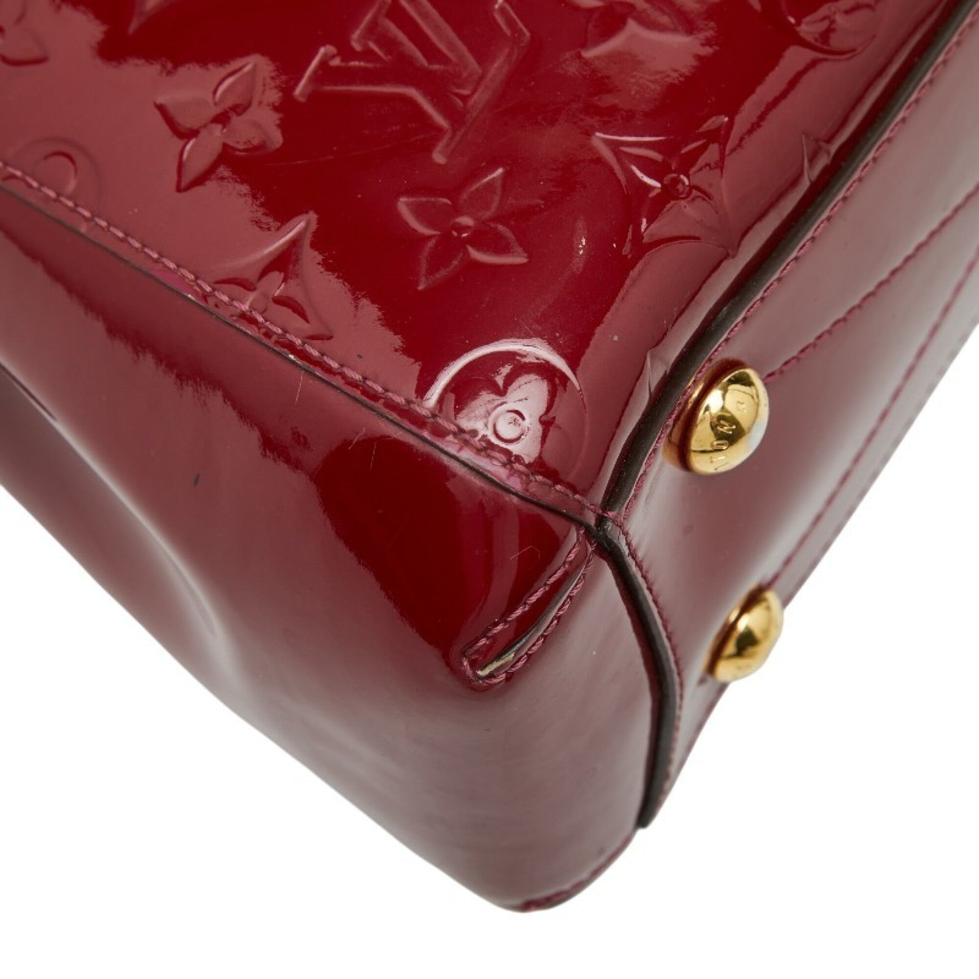 Louis Vuitton Indian Rose Red Color Patent Leather Handbag Shoulder Bag (Pre-Owned)