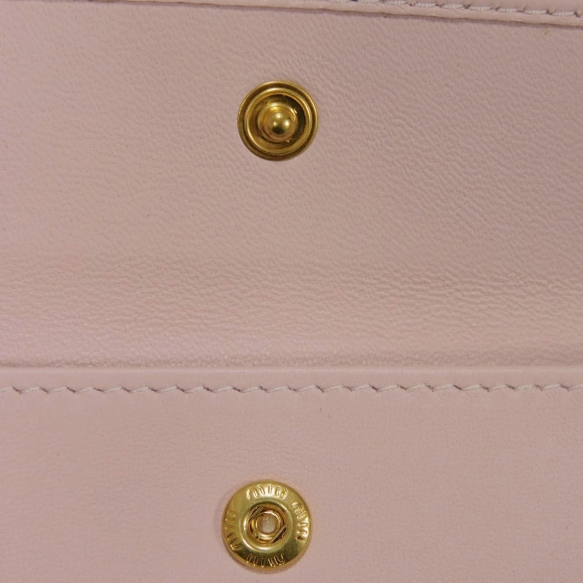 Miu Miu Pink White Leather Wallet (Bi-Fold) (Pre-Owned)