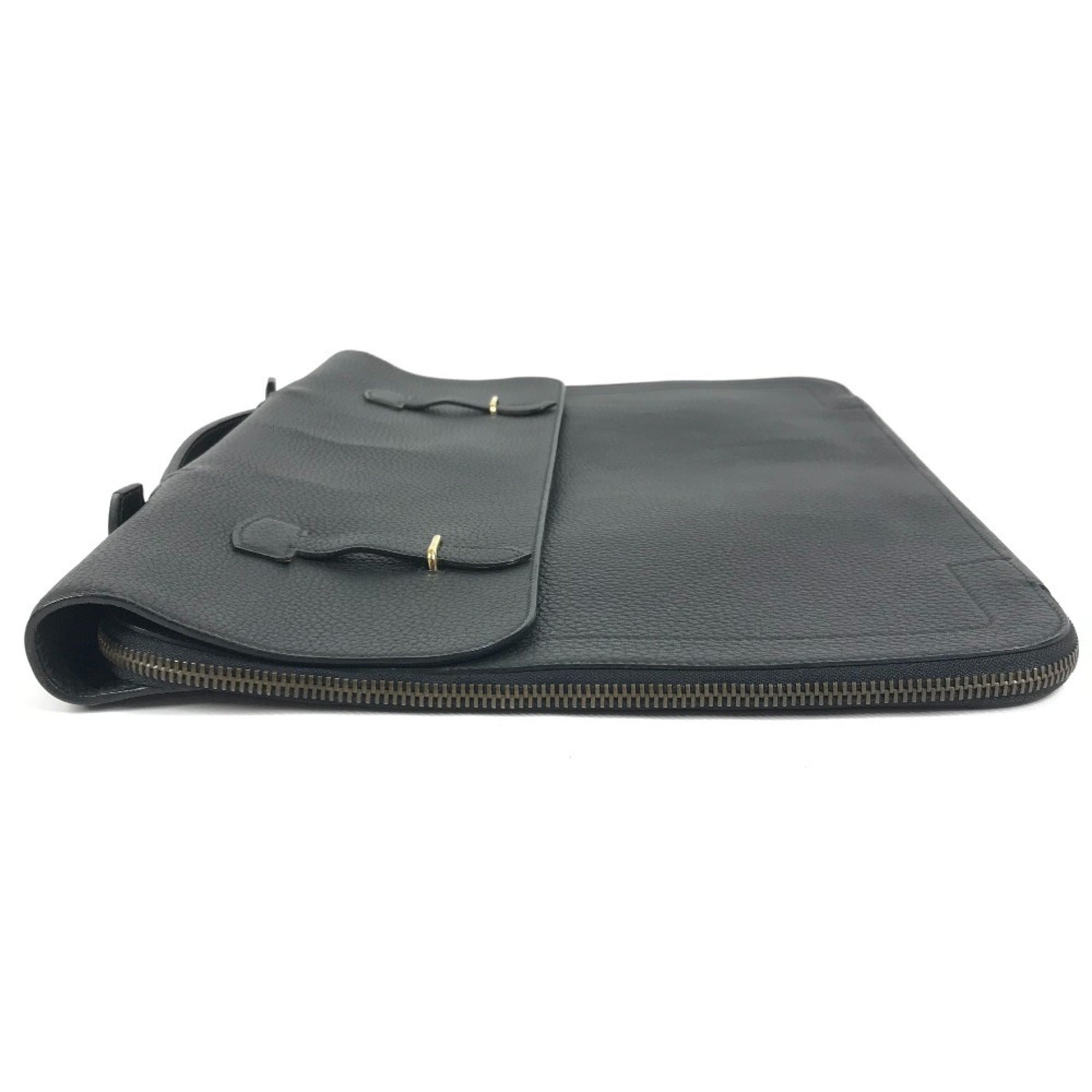 Hermes Black Leather Handbag Tote Bag (Pre-Owned)