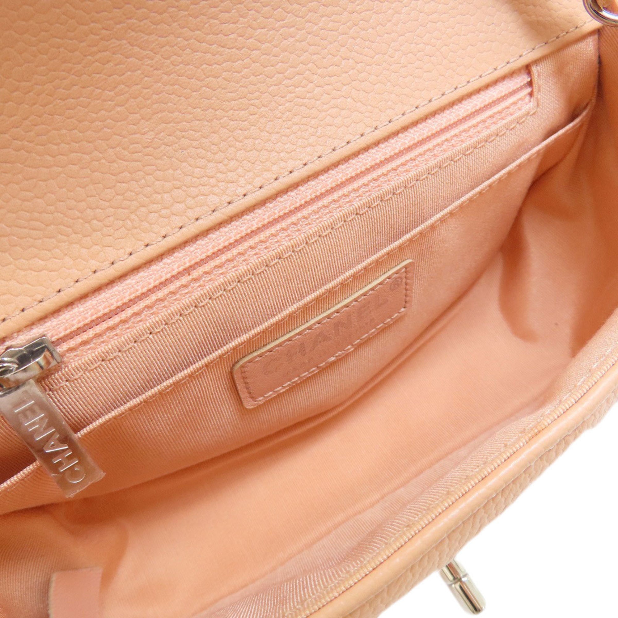 Chanel Matelasse Beige Pink Caviar Leather Shoulder Bag (Pre-Owned)