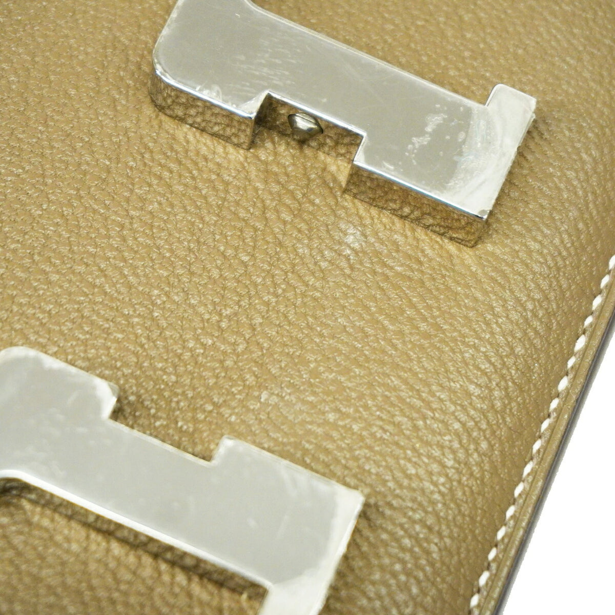 Hermes Etoupe Gray Chevre Myzore Leather Shoulder Bag (Pre-Owned)
