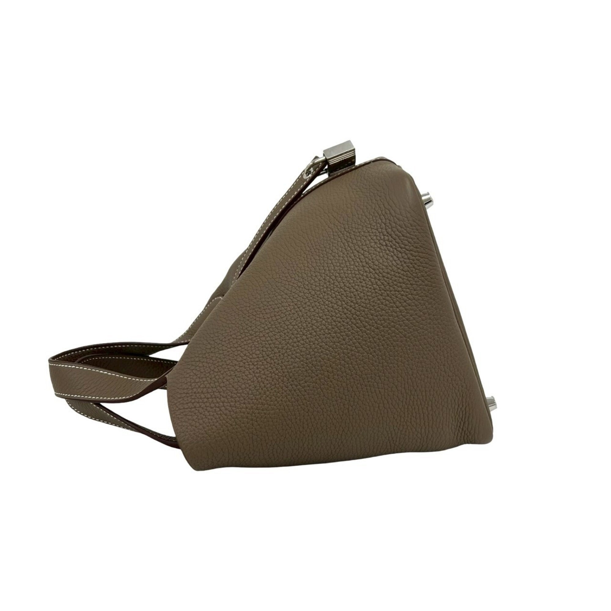 Hermes Beige Taurillon Clemence Leather Handbag (Pre-Owned)