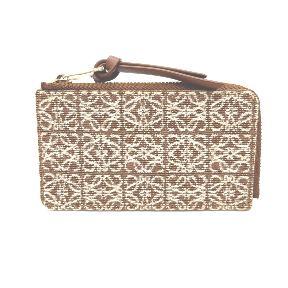 Loewe Brown Cream Canvas Leather Coin Purse/Coin Case (Pre-Owned)