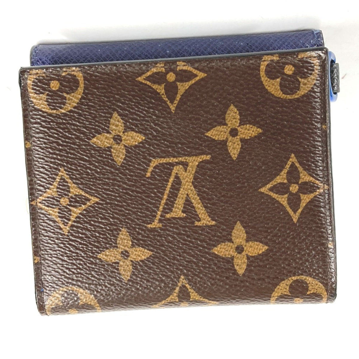 Louis Vuitton Blue Brown Monogram Wallet (Bi-Fold) (Pre-Owned)