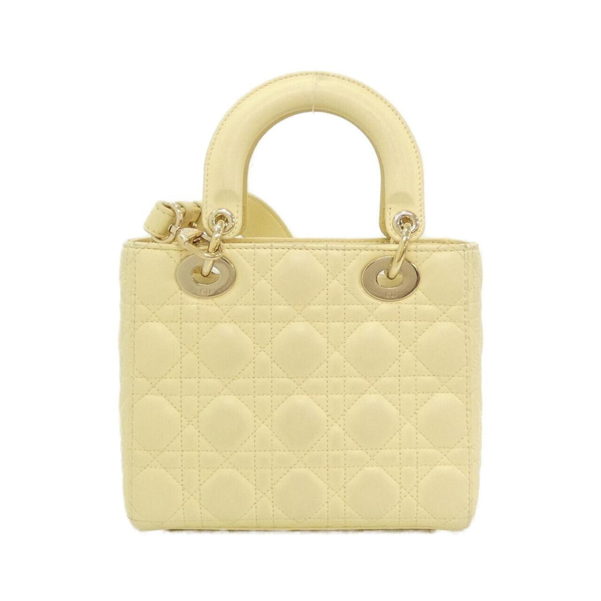 Christian Dior Lady Dior Pale Yellow Leather Handbag (Pre-Owned)