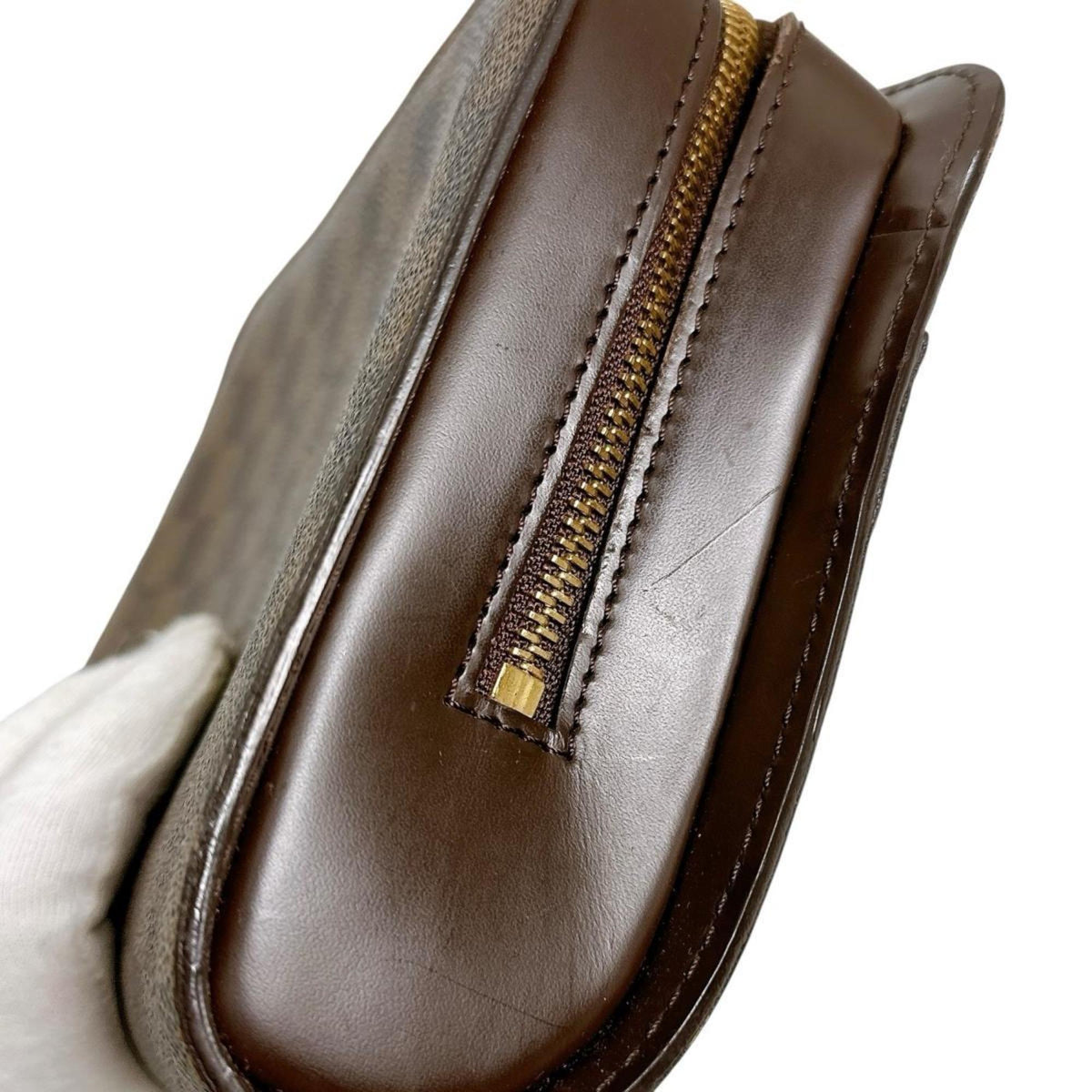 Louis Vuitton Brown Damier Canvas Clutch Bag (Pre-Owned)