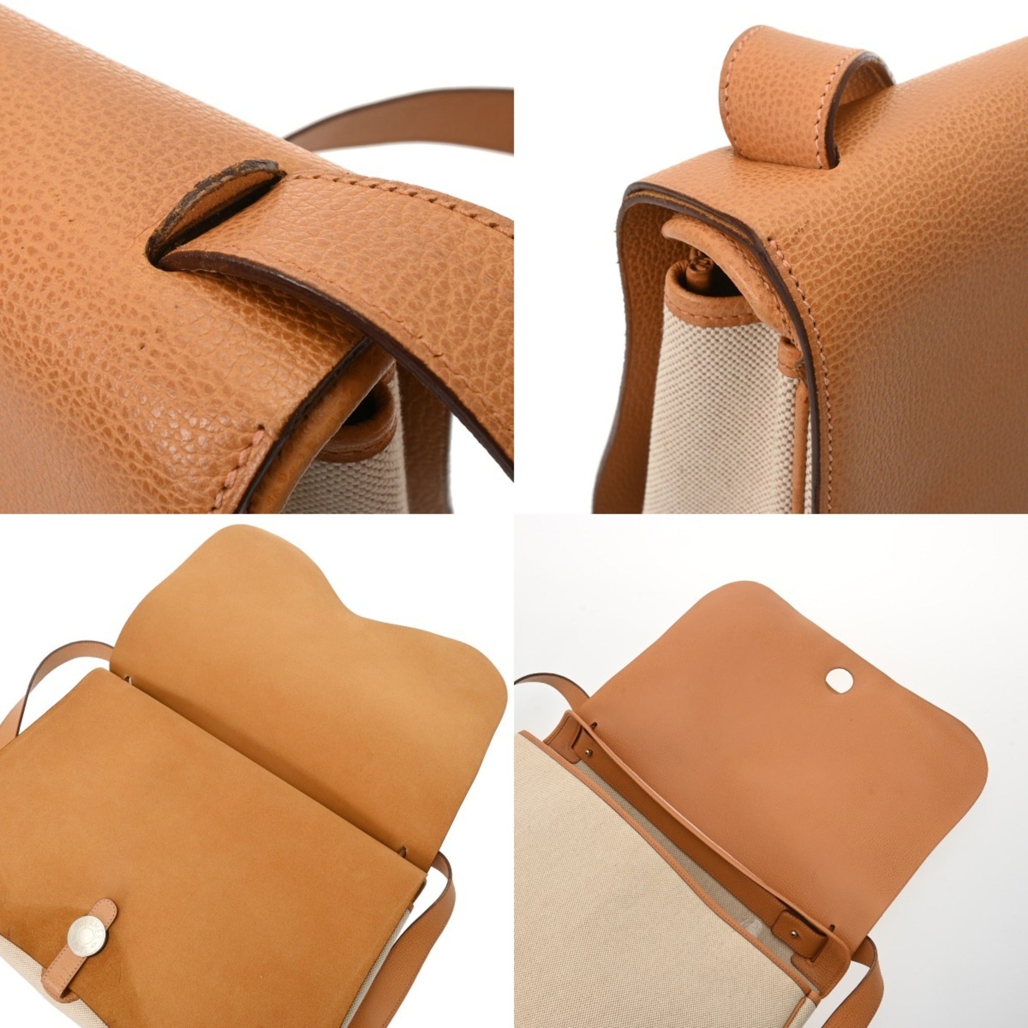 Hermes Ecru Natural Toile H Shoulder Bag (Pre-Owned)
