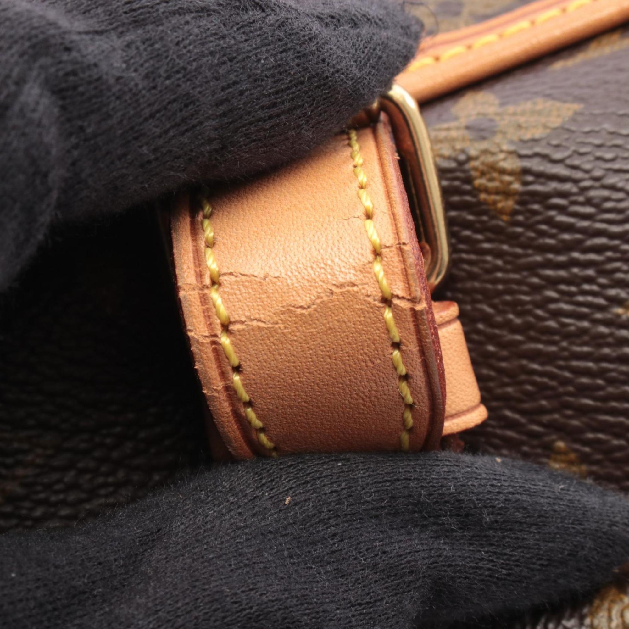 Louis Vuitton Brown Coated Canvas Monogram Leather Handbag Shoulder Bag (Pre-Owned)