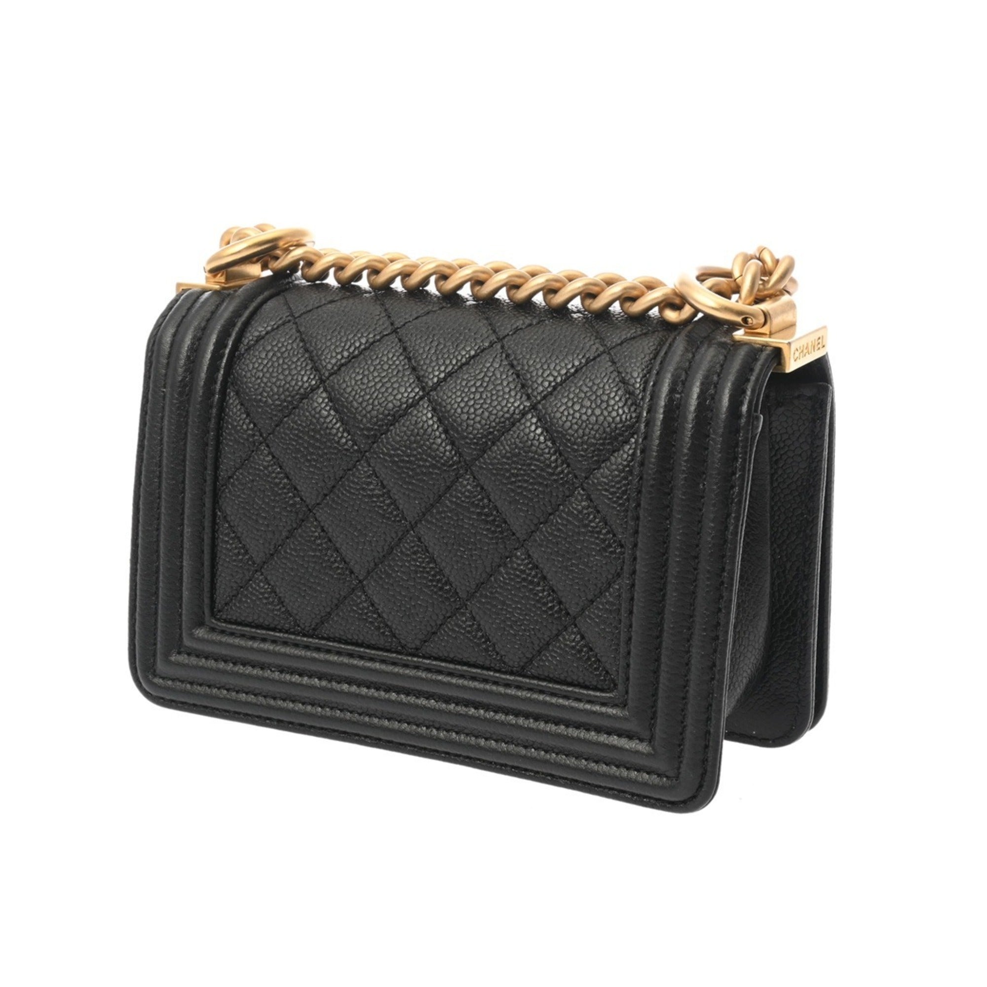 Chanel Black Grained Calfskin Shoulder Bag (Pre-Owned)