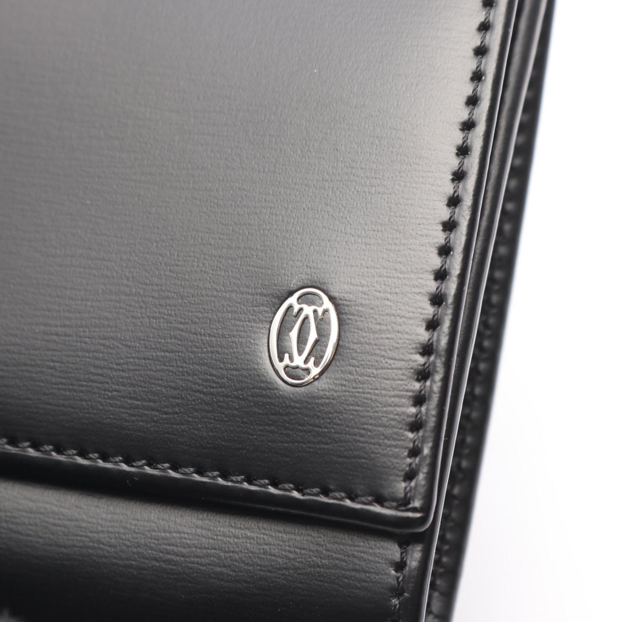Cartier Black Leather Coin Purse/Coin Case (Pre-Owned)