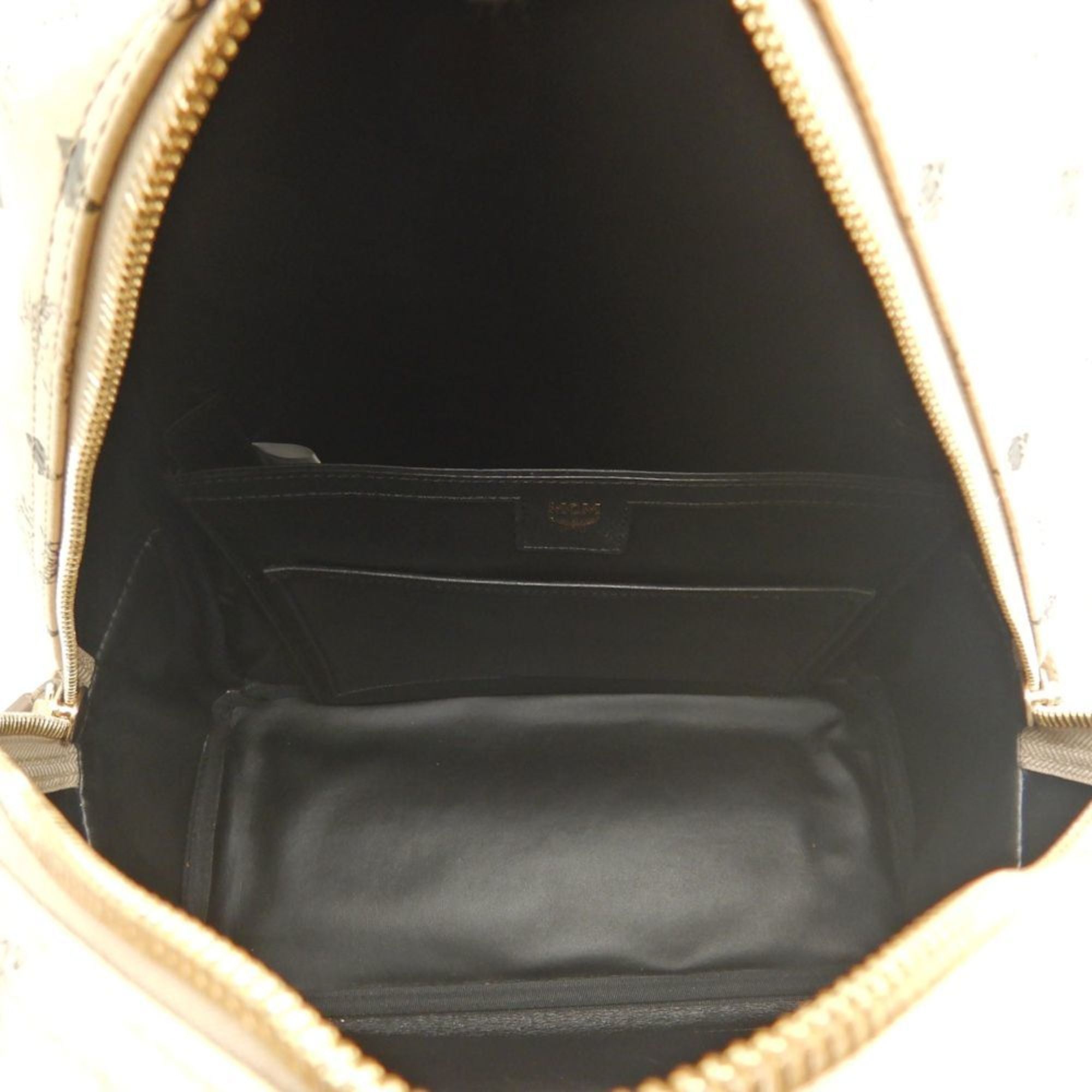 Mcm Visetos Beige Leather Backpack (Pre-Owned)
