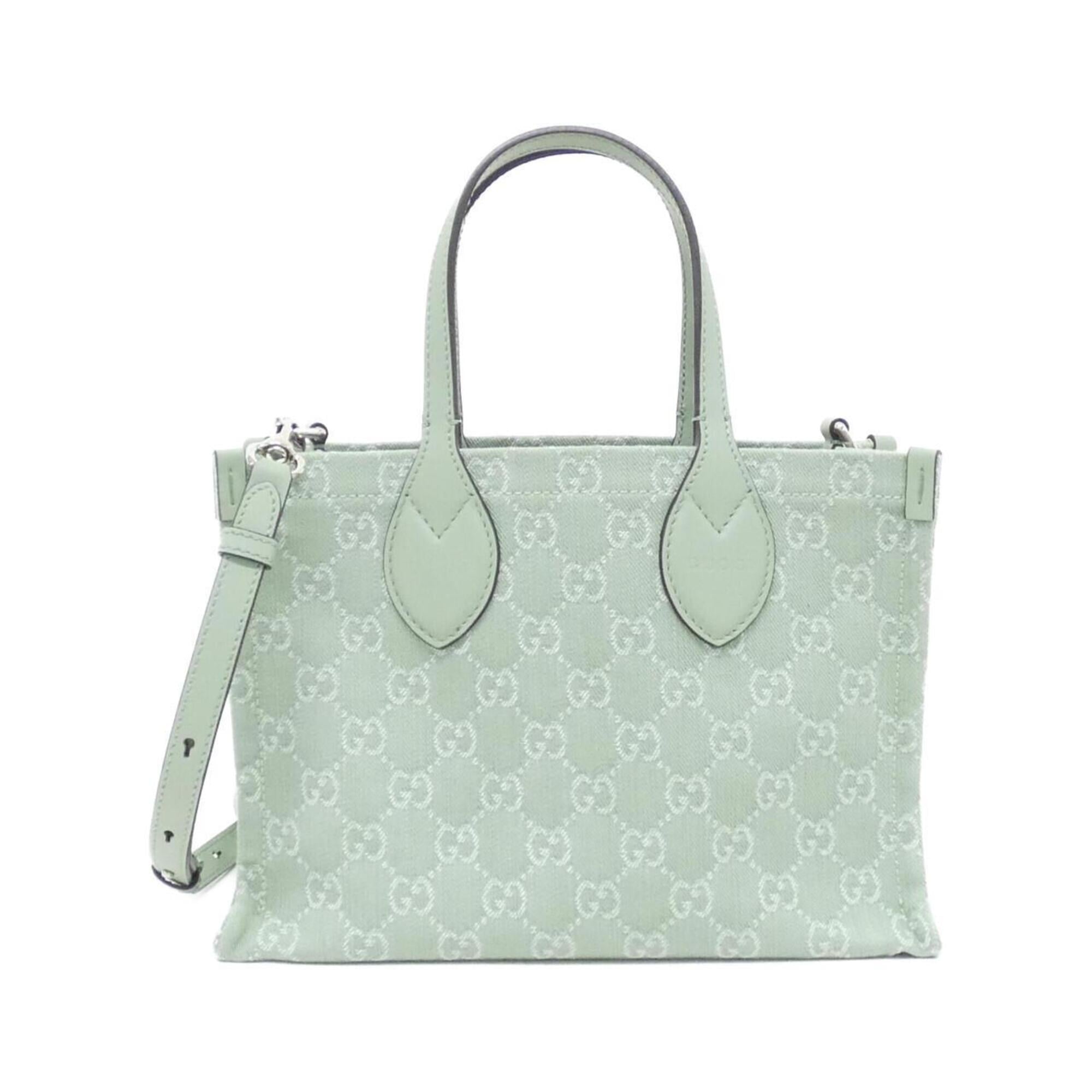 Gucci Pale Green Denim Handbag Pouch (Pre-Owned)