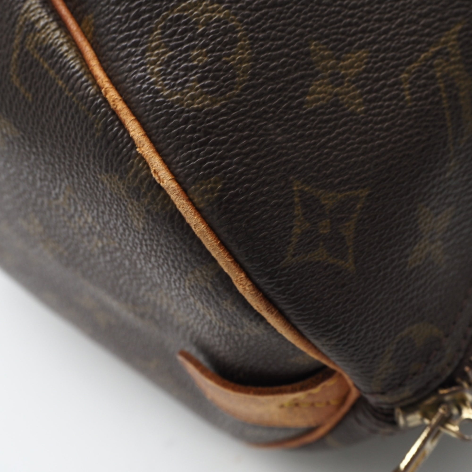 Louis Vuitton Monogram Brown Coated Canvas Leather Boston Bag (Pre-Owned)