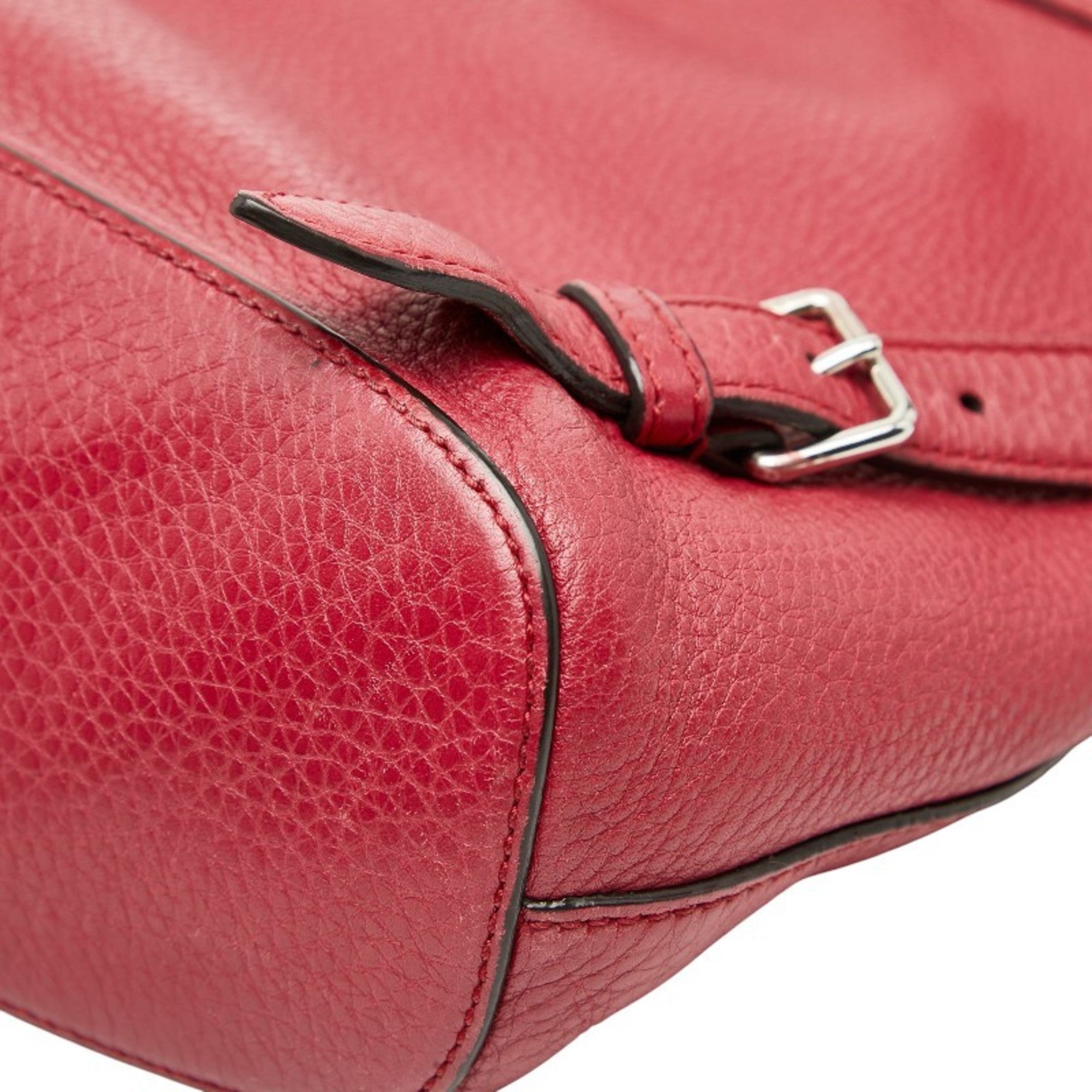 Gucci Red Color Leather Backpack (Pre-Owned)