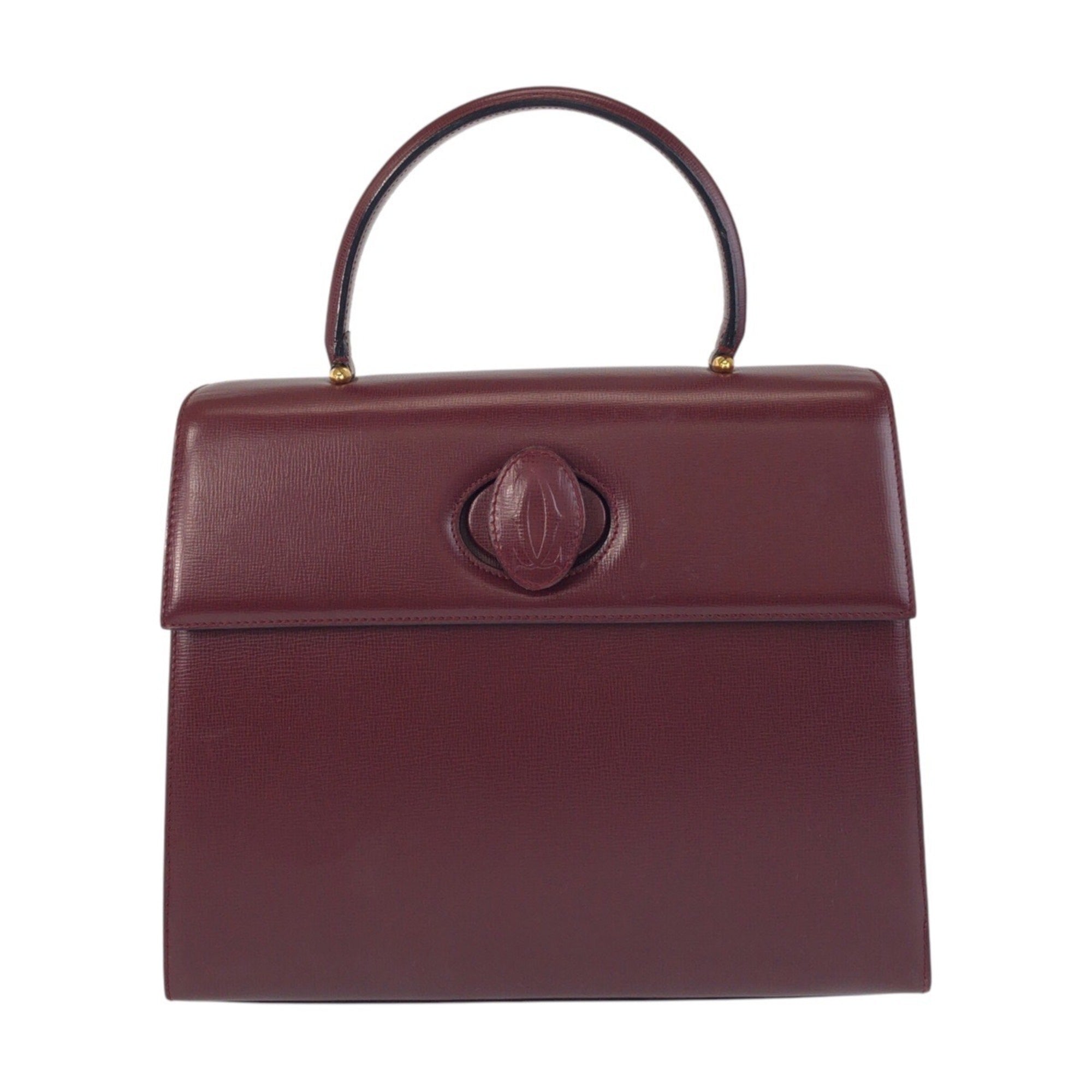 Cartier Bordeaux Leather Handbag (Pre-Owned)