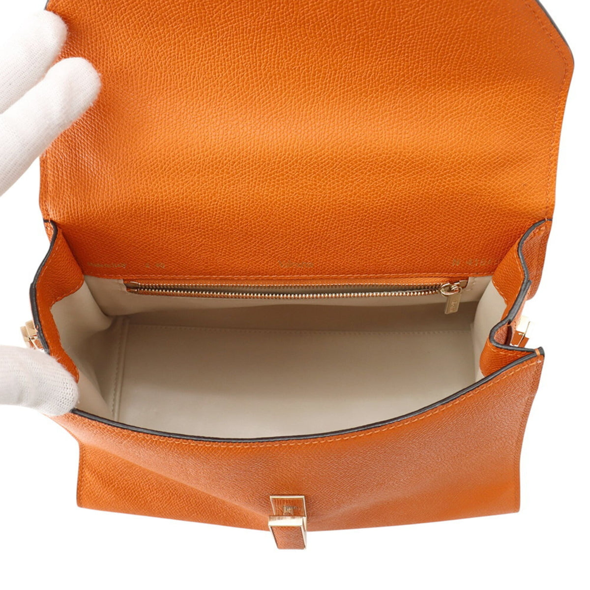 Valextra Orange Leather Handbag (Pre-Owned)
