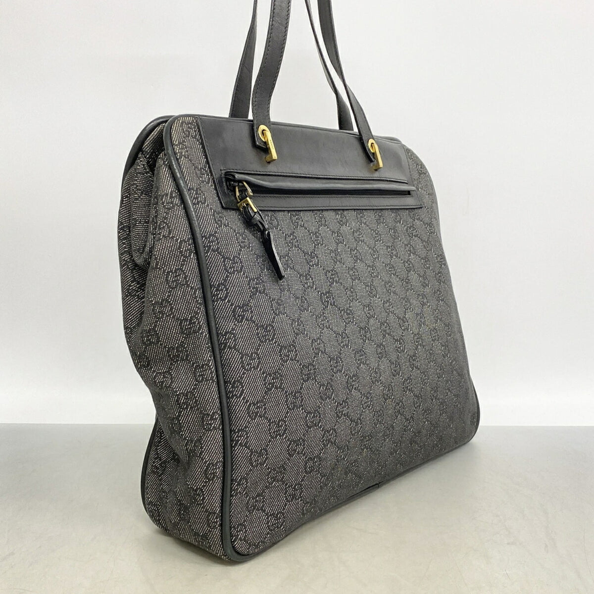 Gucci Black Denim Tote Bag (Pre-Owned)