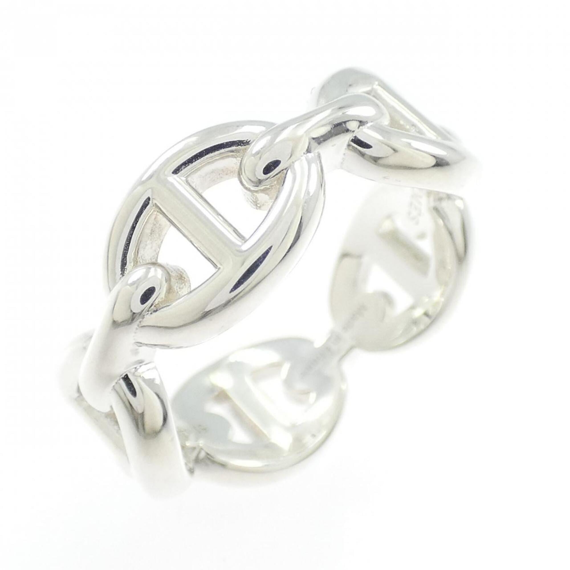 Hermes Silver 925 Band Ring (Pre-Owned)