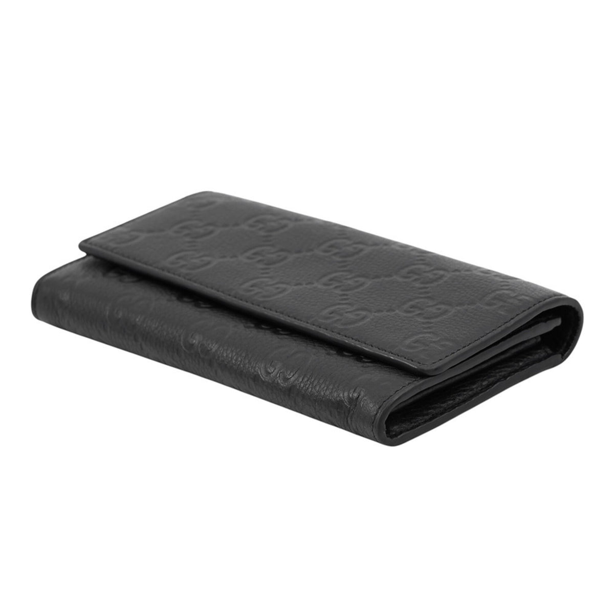 Gucci Black Leather Long Wallet (Bi-Fold) (Pre-Owned)