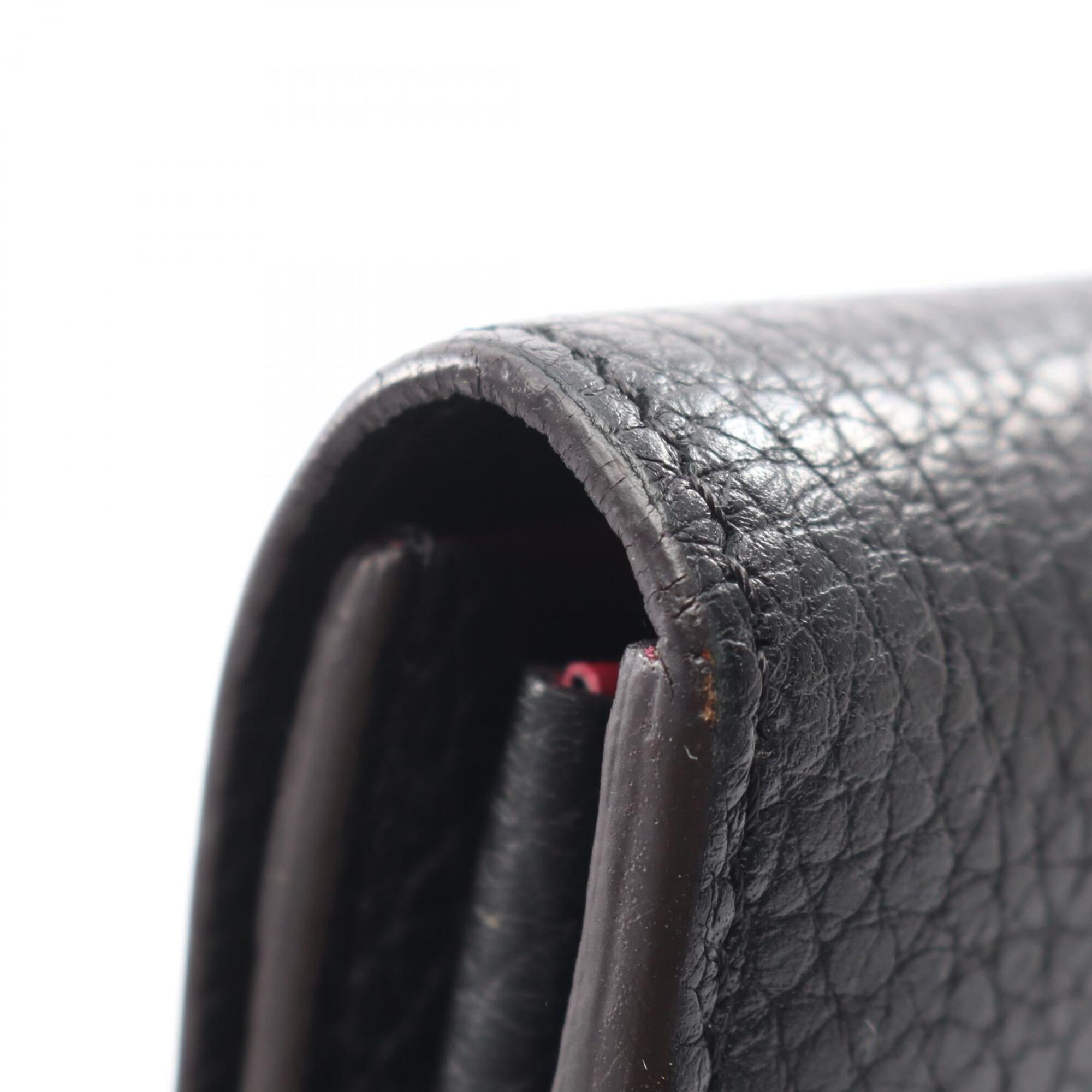 Louis Vuitton Taurillon Black Leather Long Wallet (Bi-Fold) (Pre-Owned)