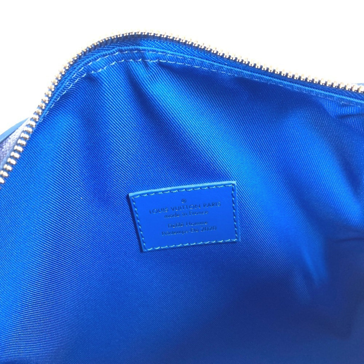 Louis Vuitton Blue White Canvas Leather Shoulder Bag (Pre-Owned)