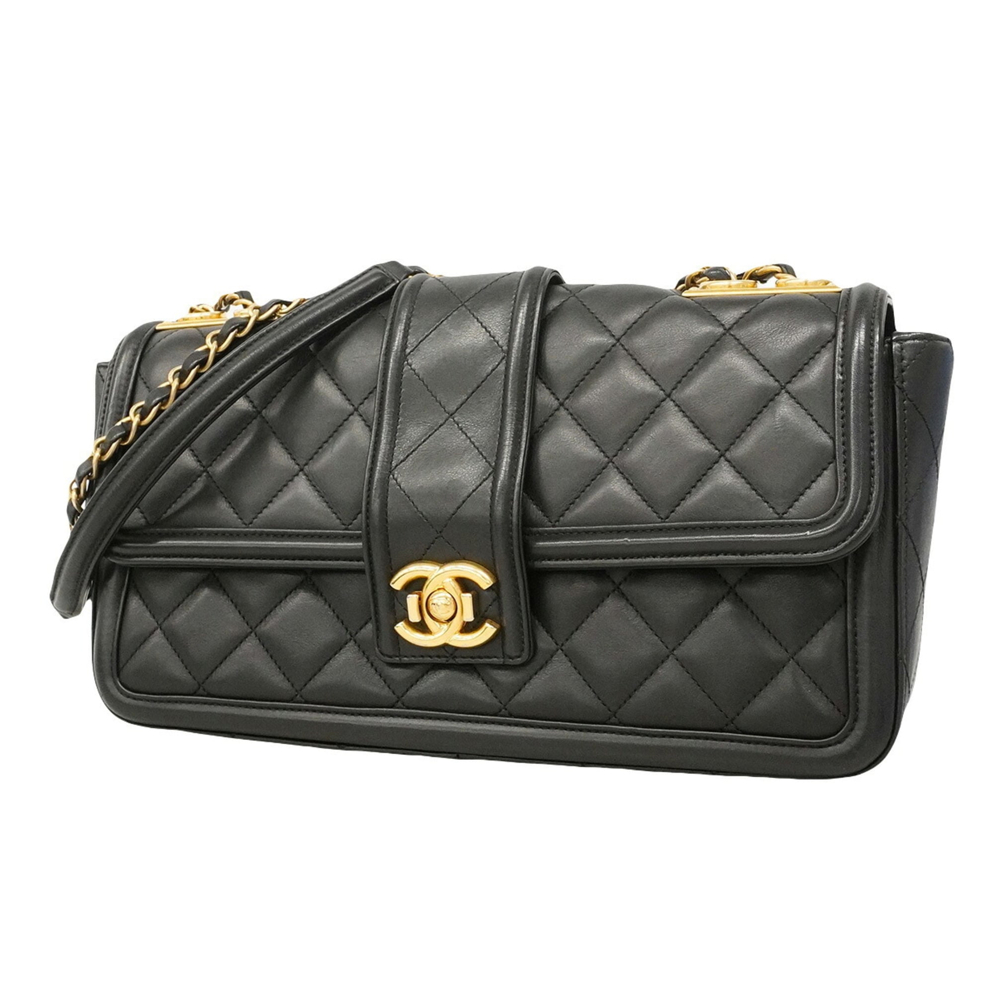 Chanel Black Leather Shoulder Bag (Pre-Owned)