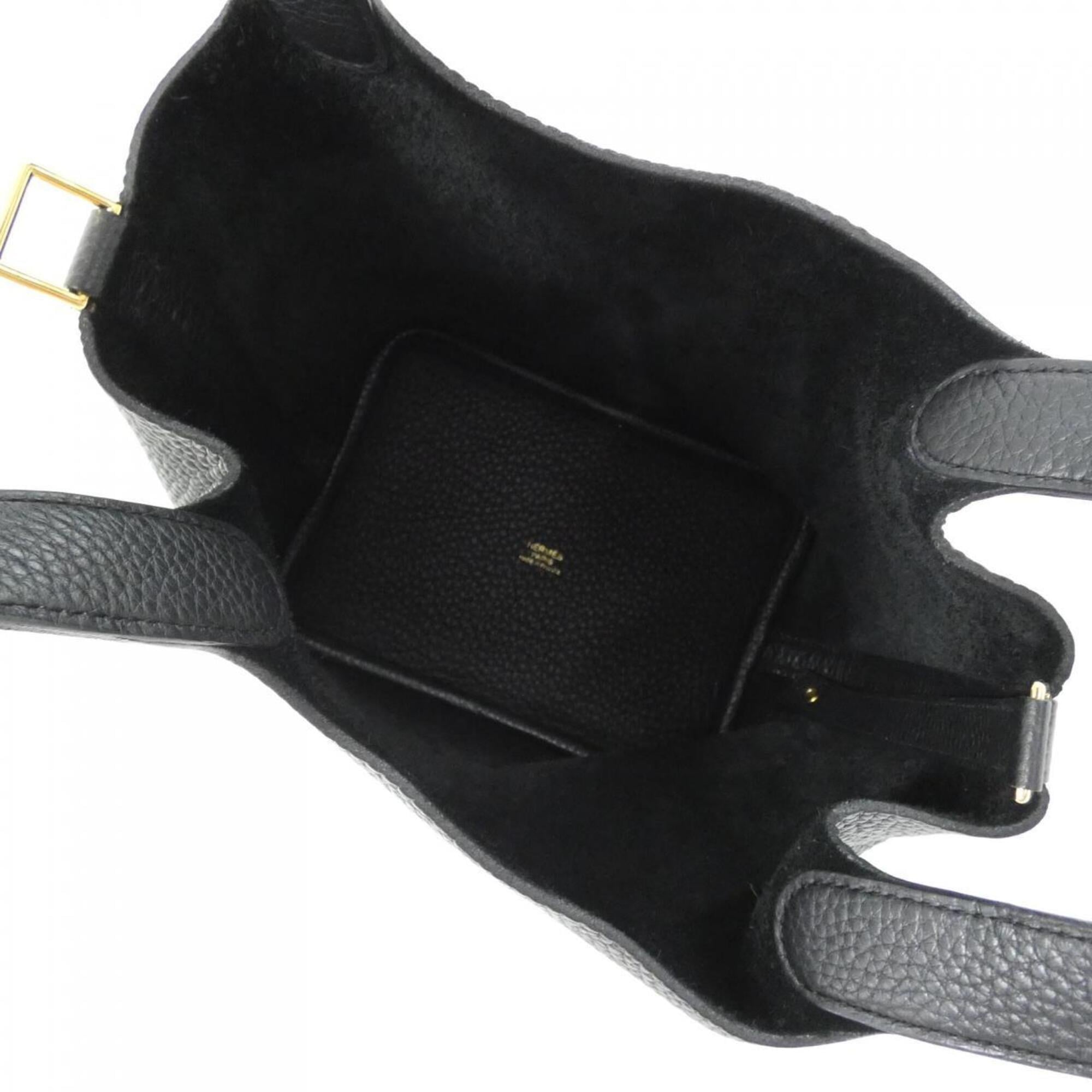 Hermes Black Taurillon Clemence Leather Handbag (Pre-Owned)