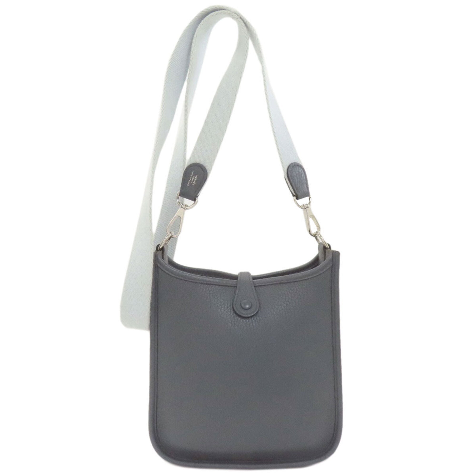 Hermes Blue Gray Taurillon Clemence Leather Shoulder Bag (Pre-Owned)
