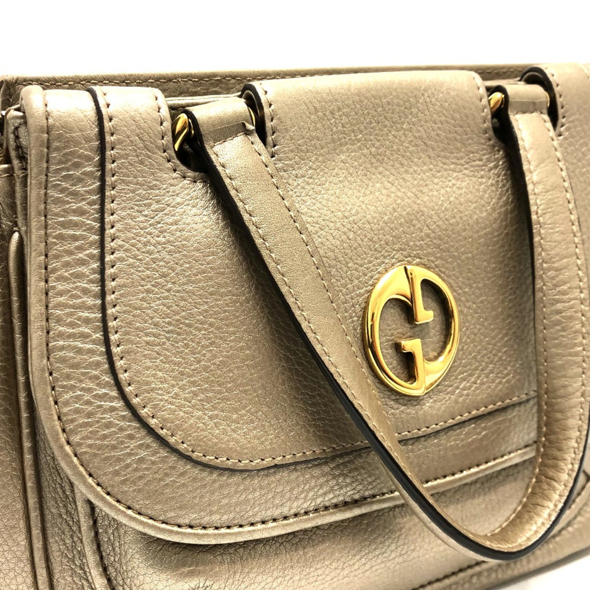 Gucci Gold Leather Handbag (Pre-Owned)