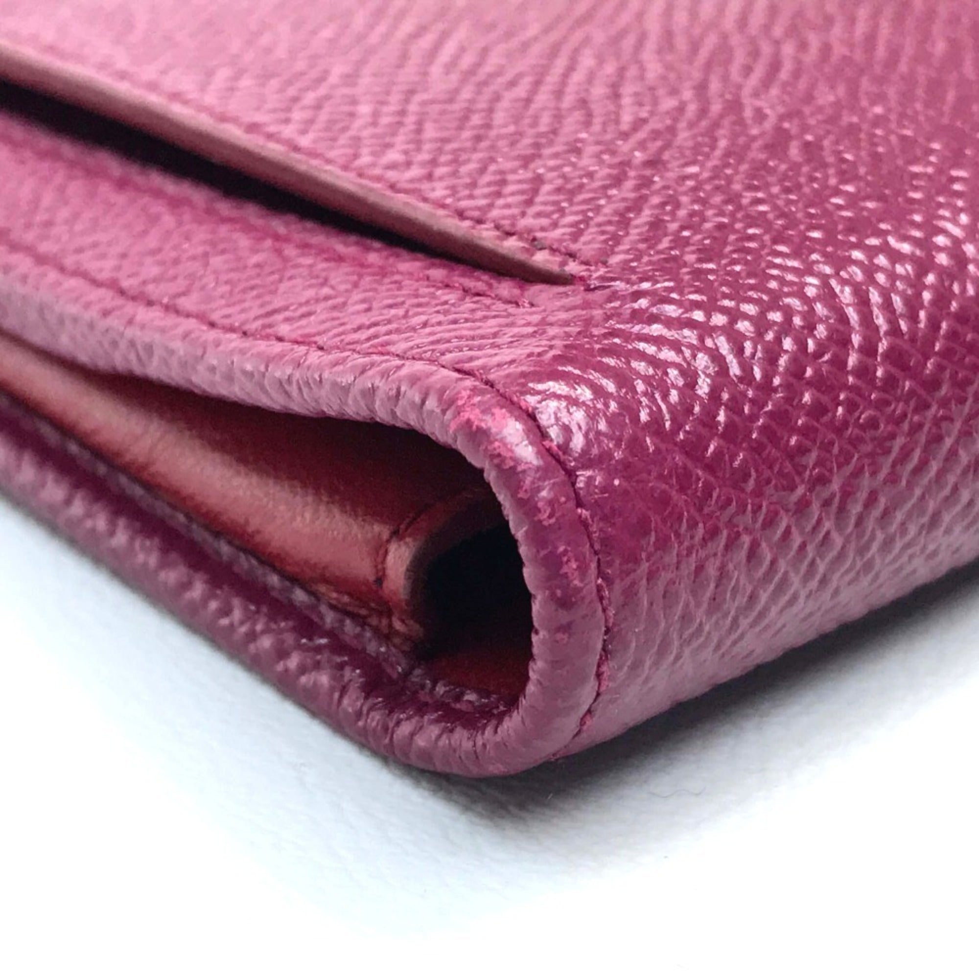 Bvlgari Bvlgari Bvlgari Pink Red Color Leather Wallet (Bi-Fold) (Pre-Owned)