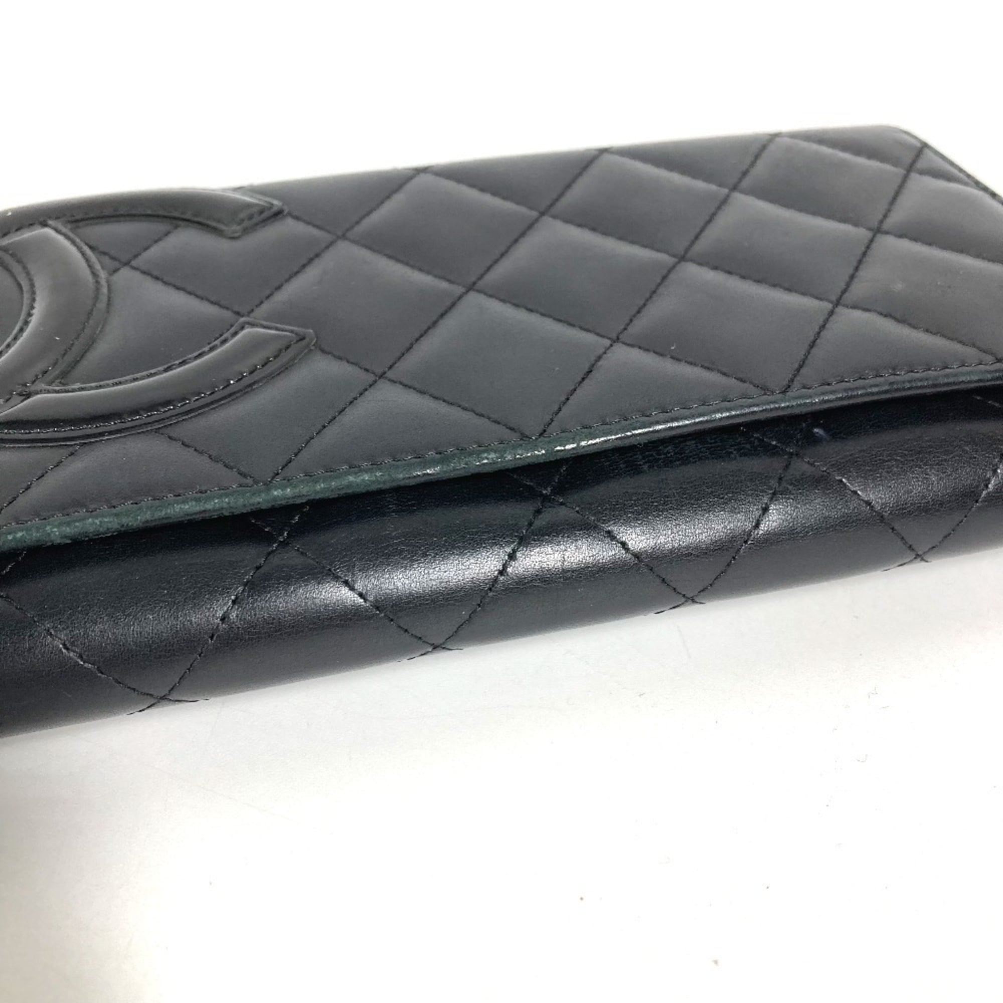 Chanel Black Cambon Ligne Leather Long Wallet (Bi-Fold) (Pre-Owned)