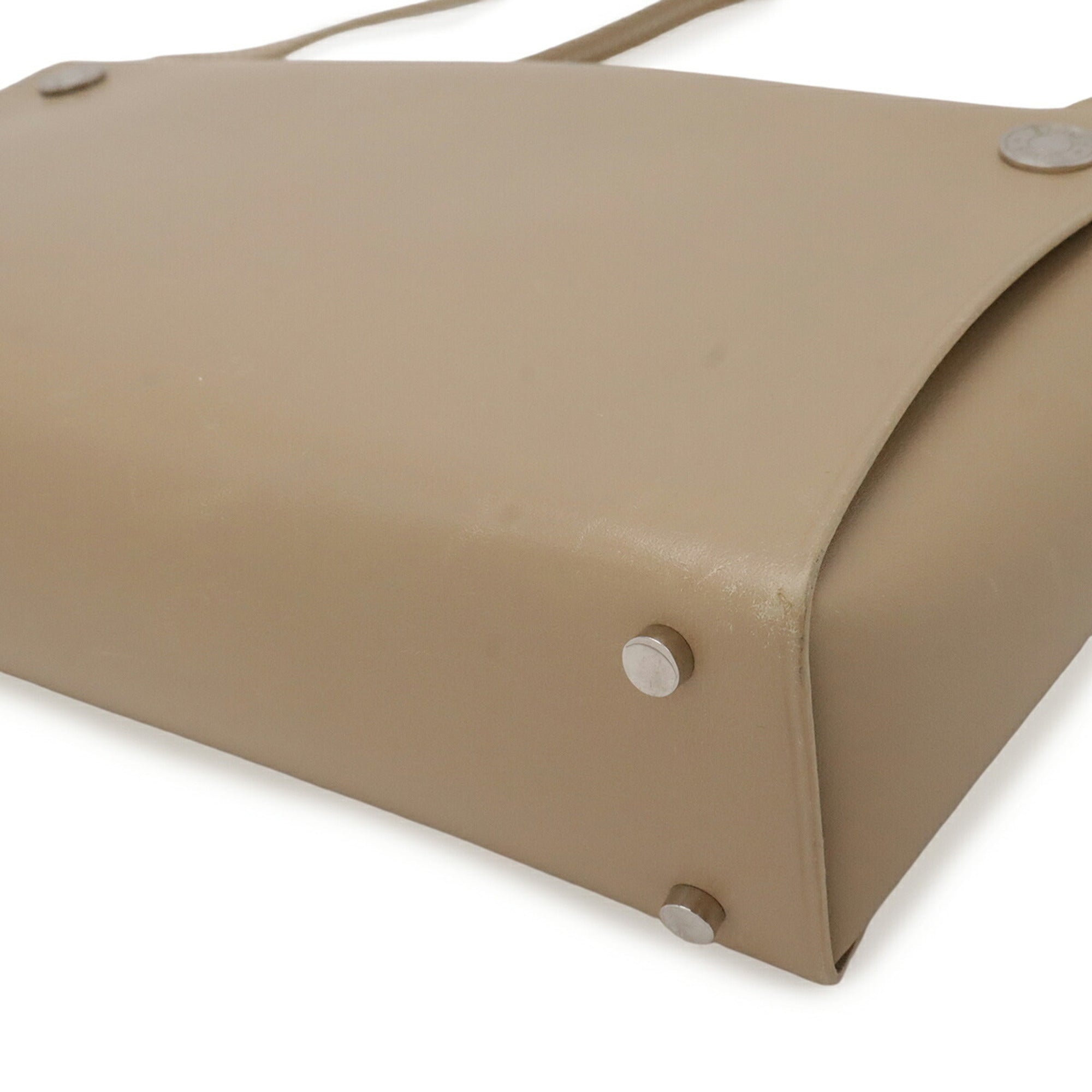 Hermes Beige Leather Shoulder Bag Tote Bag (Pre-Owned)
