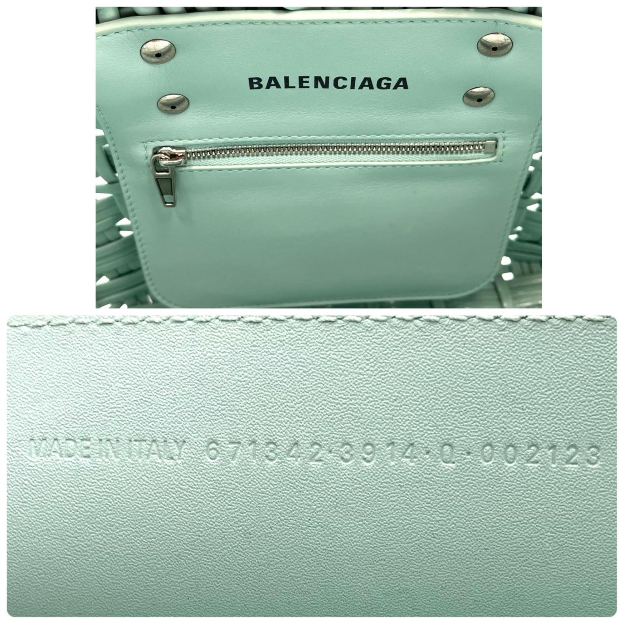 Balenciaga Green Basket Handbag Shoulder Bag (Pre-Owned)