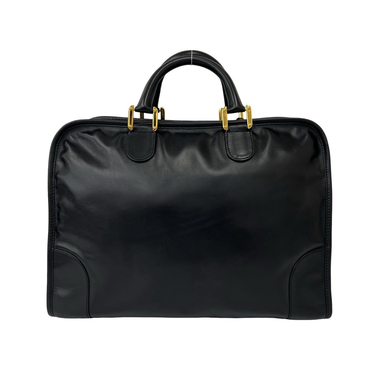 Loewe Black Leather Boston Bag Handbag (Pre-Owned)