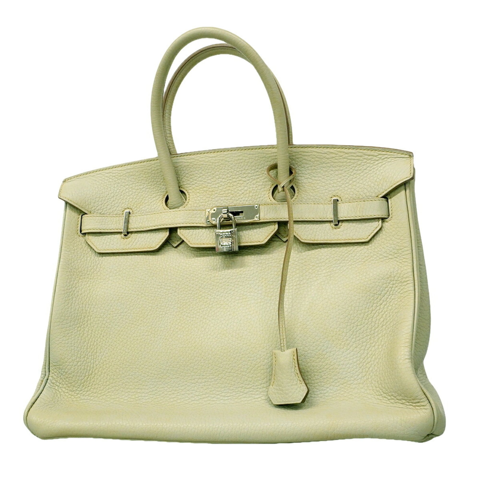 Hermes Gray Taurillon Clemence Leather Handbag (Pre-Owned)