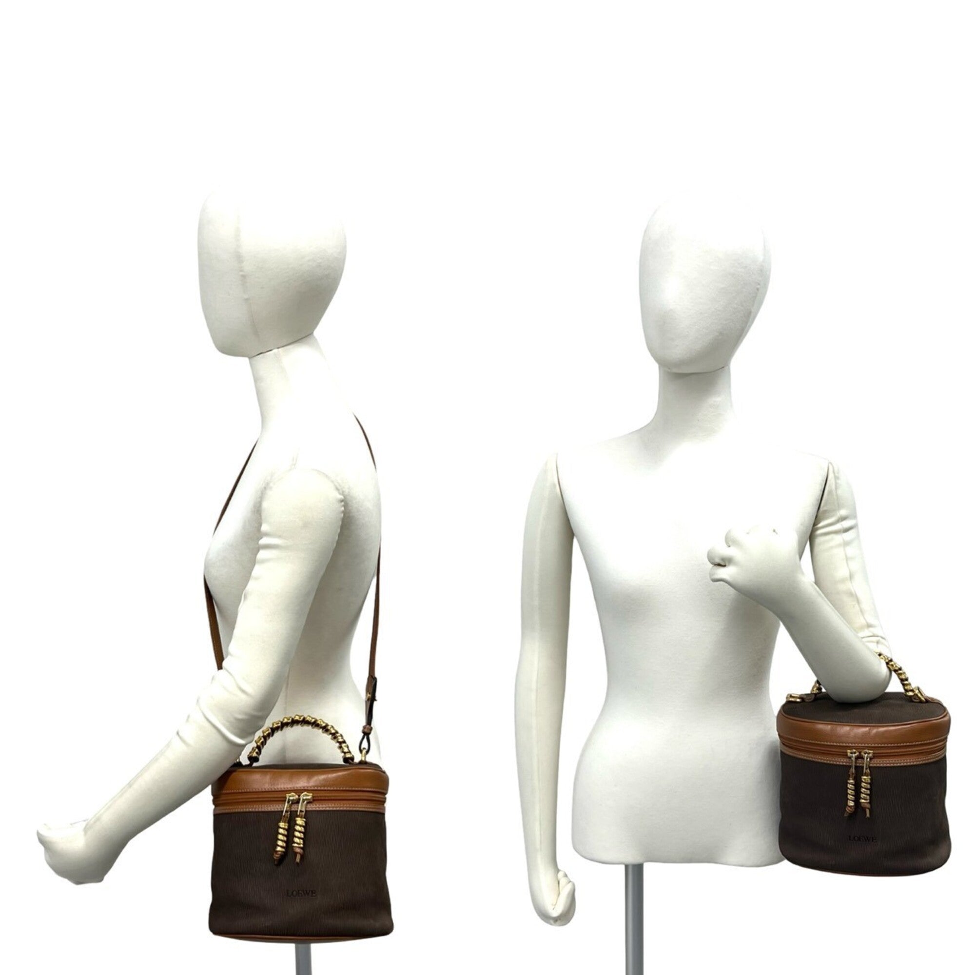 Loewe Brown Leather Handbag Shoulder Bag (Pre-Owned)