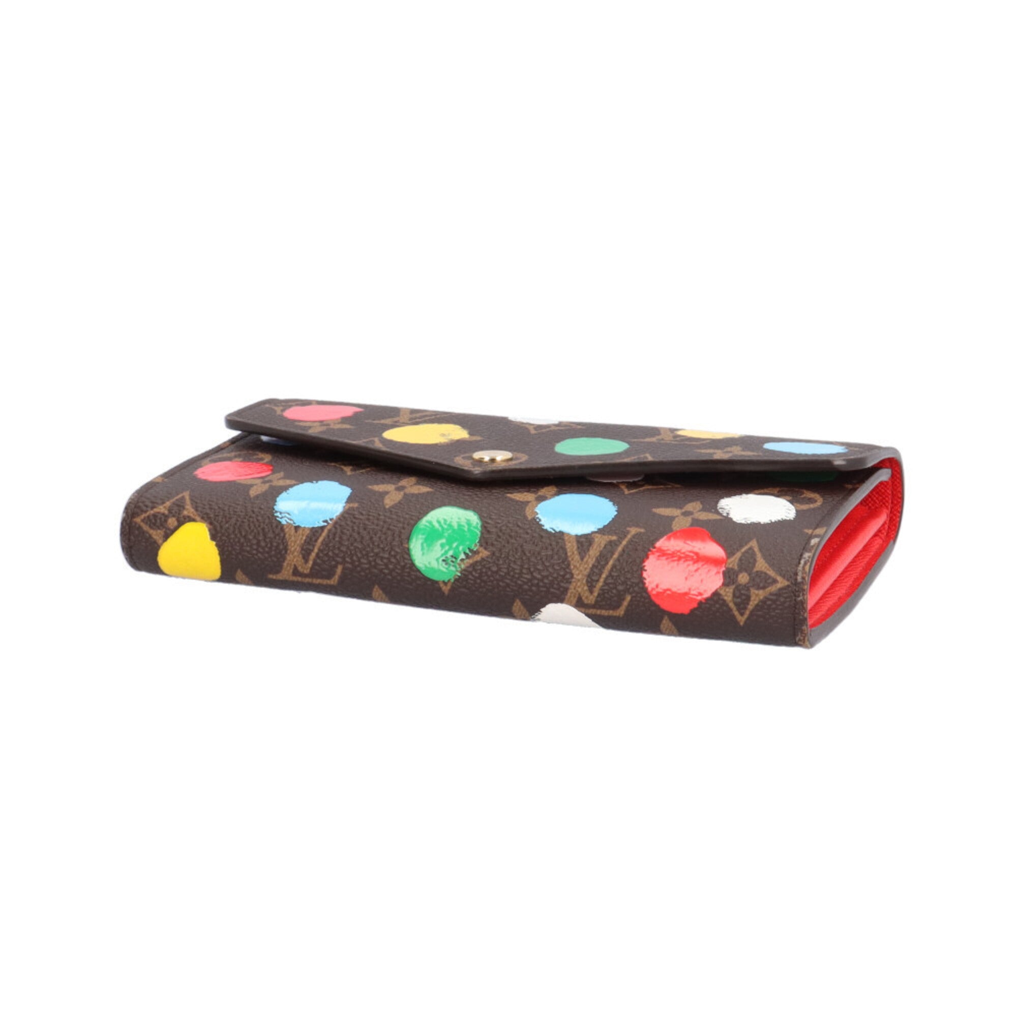 Louis Vuitton Dot Infinity (Yayoi Kusama) Brown Multi-Color Monogram Long Wallet (Bi-Fold) (Pre-Owned)