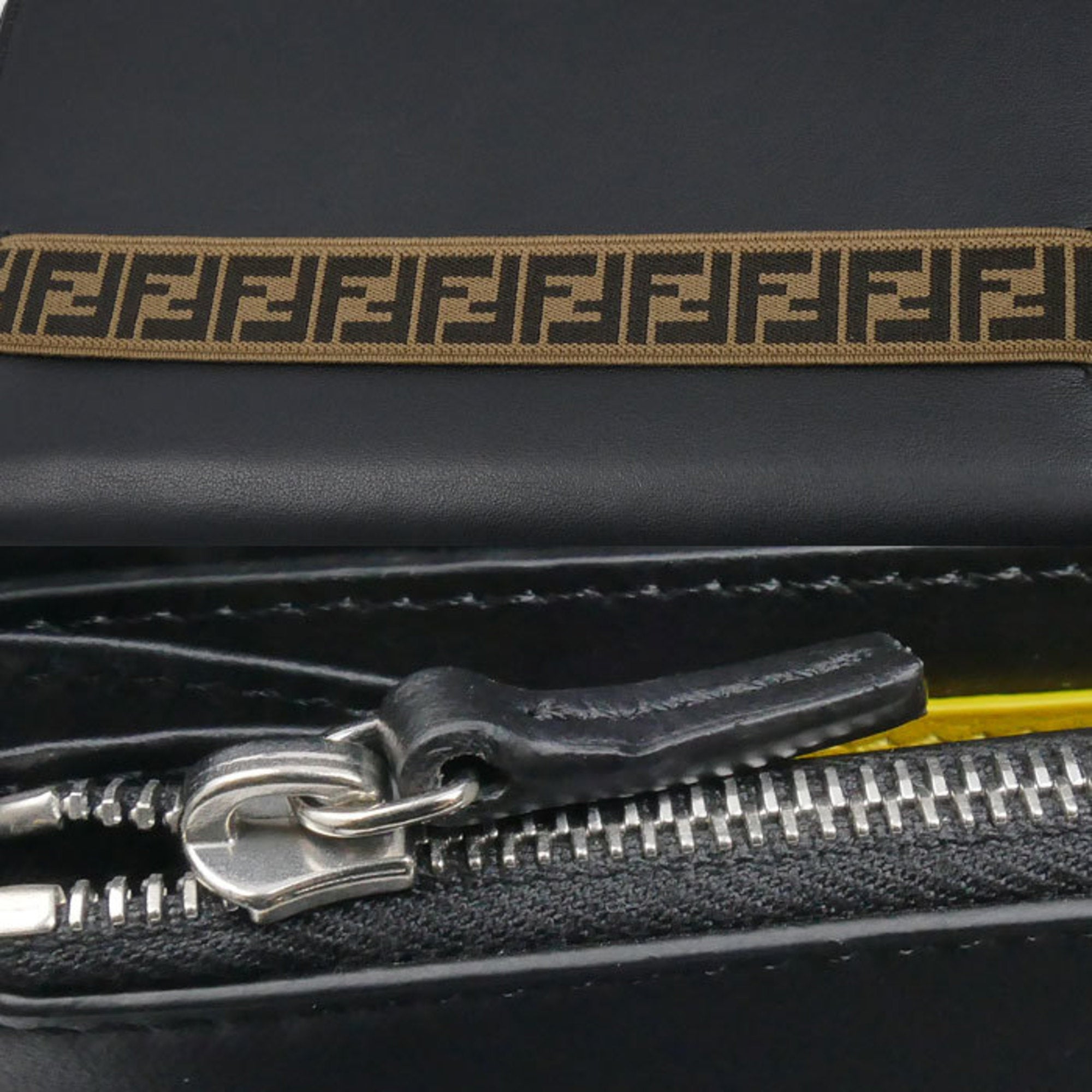 Fendi Black Leather Long Wallet (Bi-Fold) (Pre-Owned)