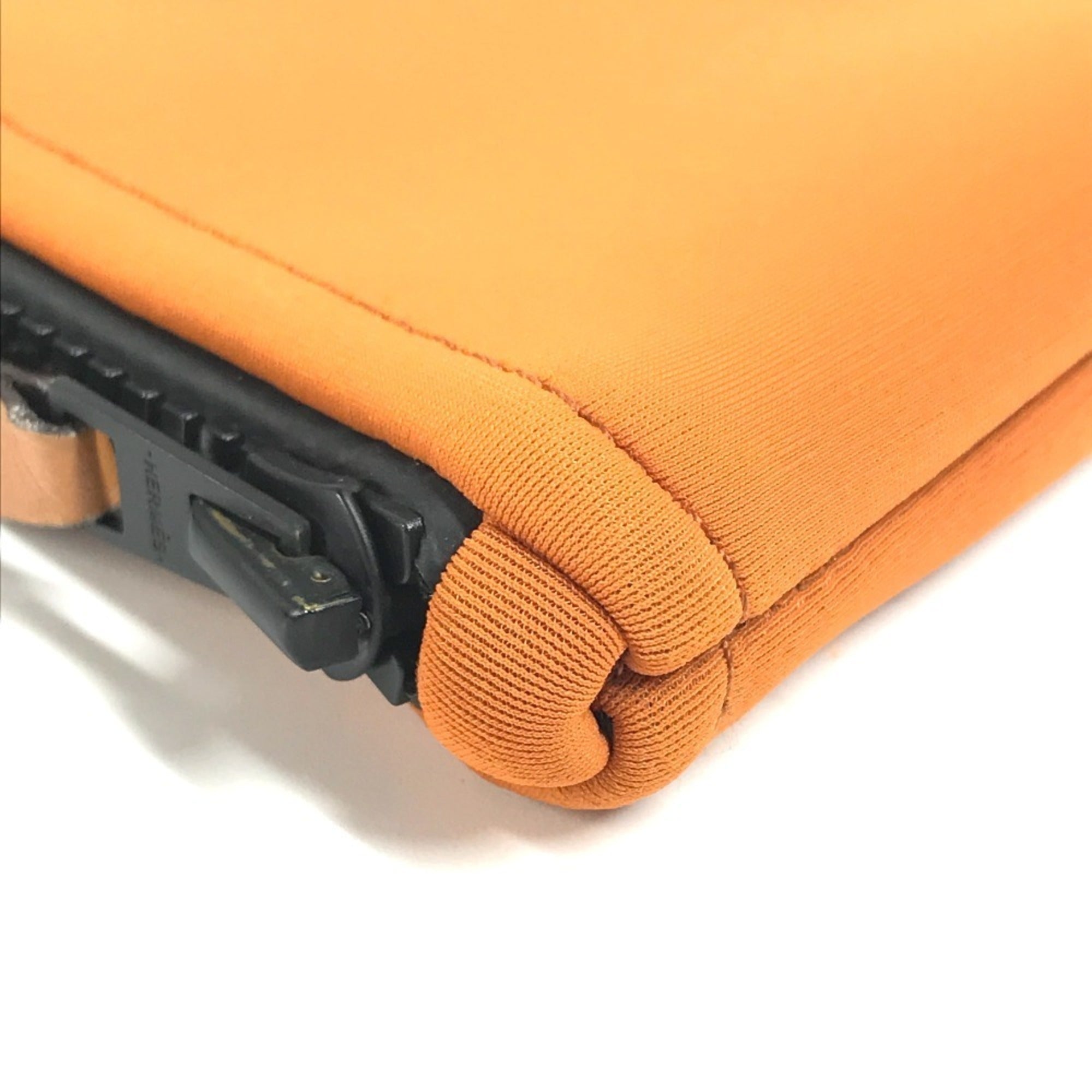 Hermes Orange Polyamide Clutch Bag Pouch (Pre-Owned)