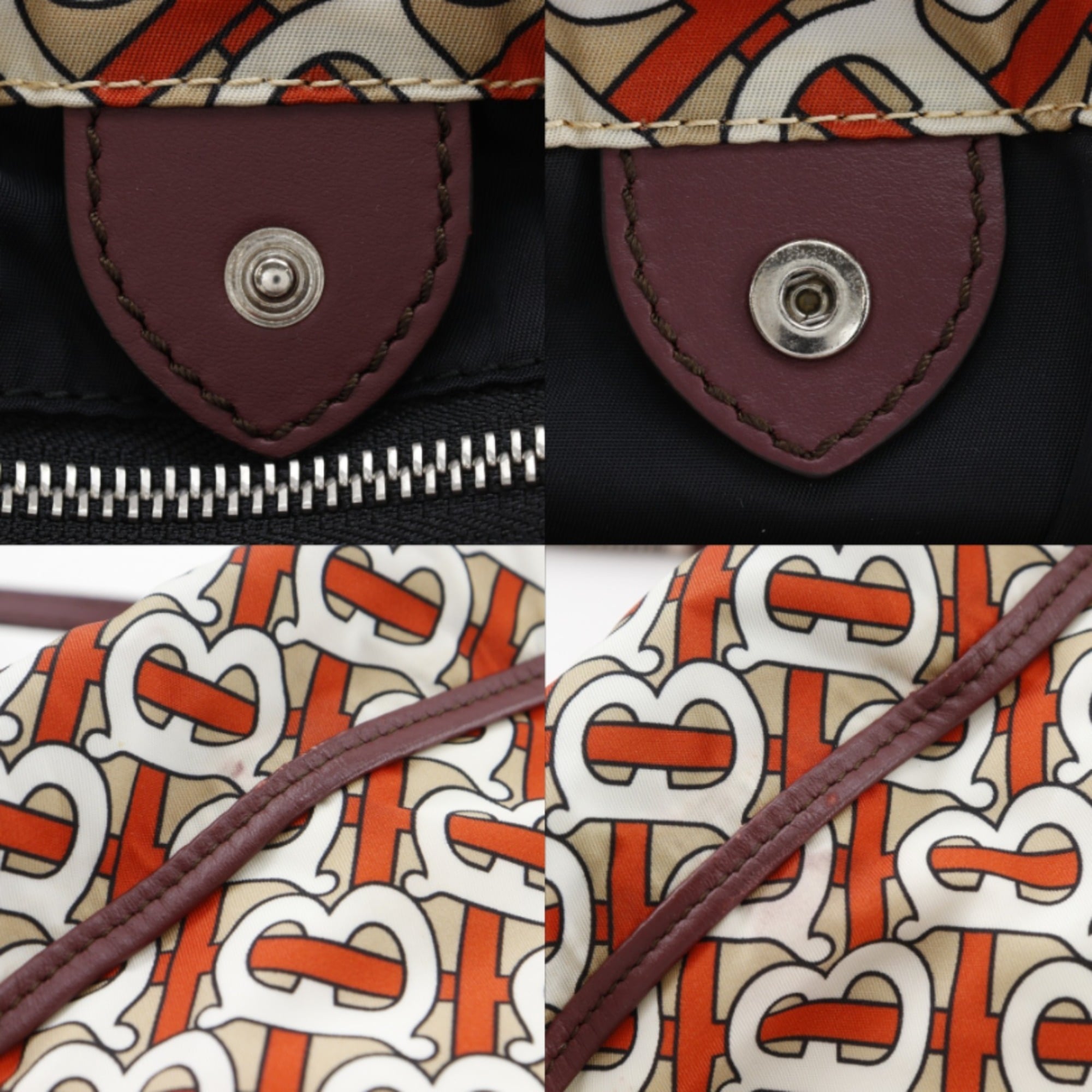 Burberry Orange Nylon Backpack (Pre-Owned)