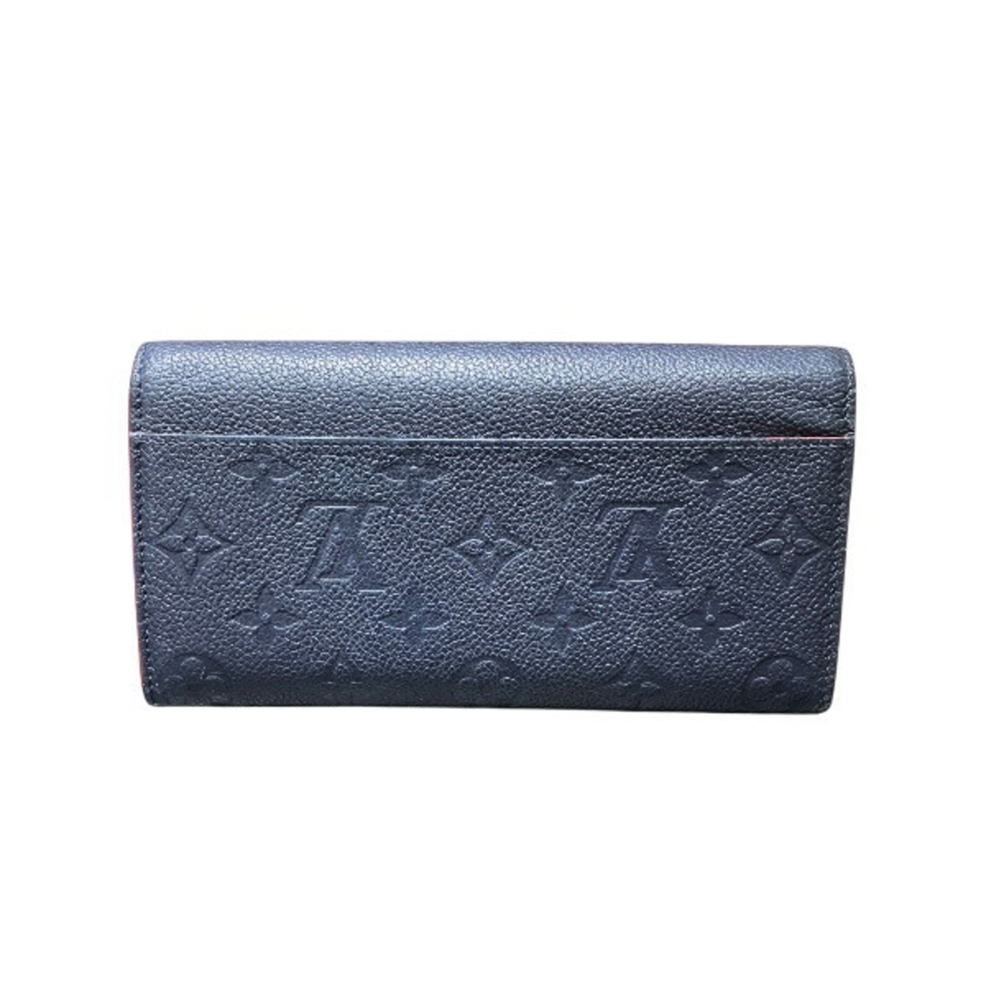 Louis Vuitton Monogram Empreinte Marine Rouge Rouge Monogram Empreinte Leather Long Wallet (Bi-Fold) (Pre-Owned)