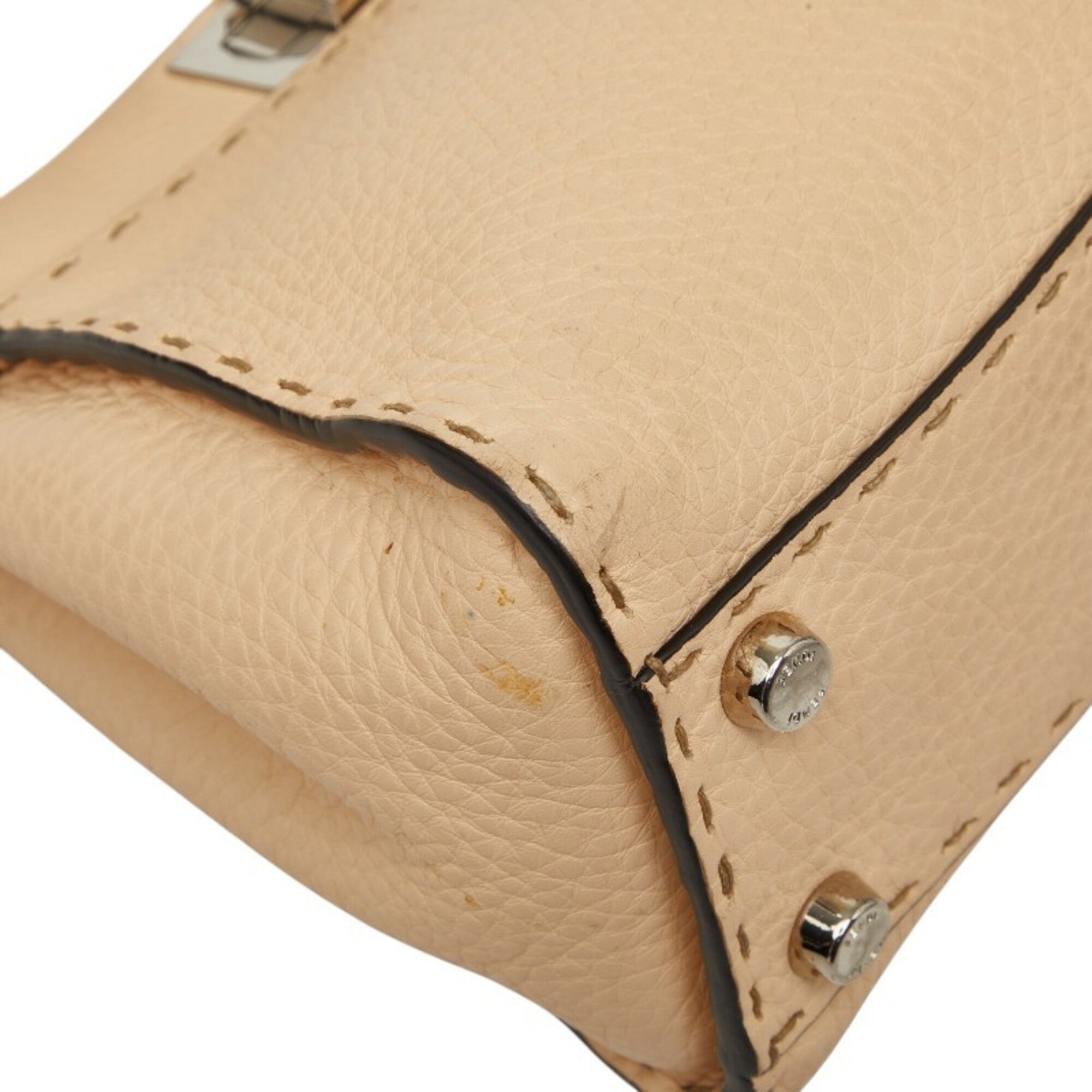 Fendi Beige Leather Handbag Shoulder Bag (Pre-Owned)