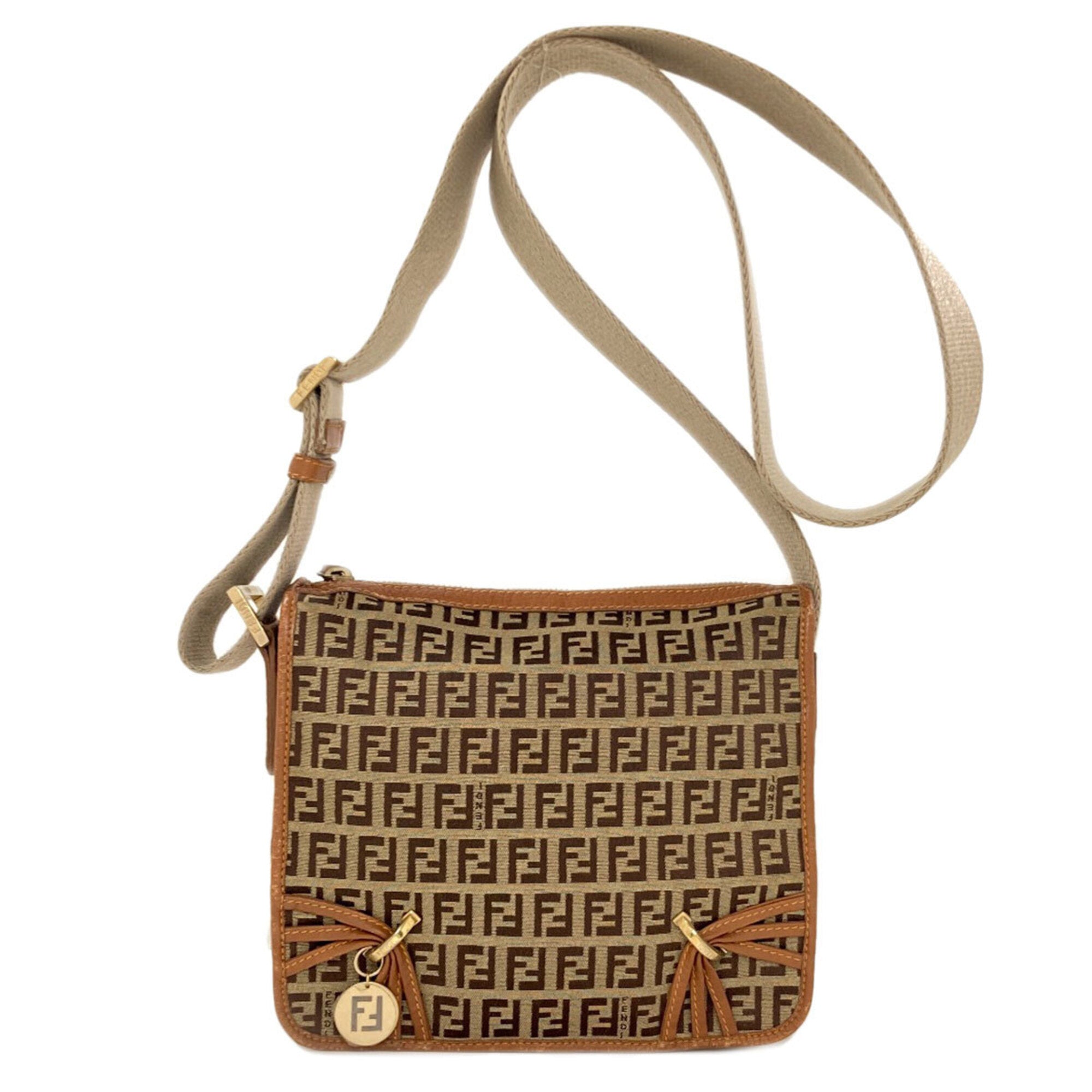 Fendi Brown Canvas Shoulder Bag (Pre-Owned)