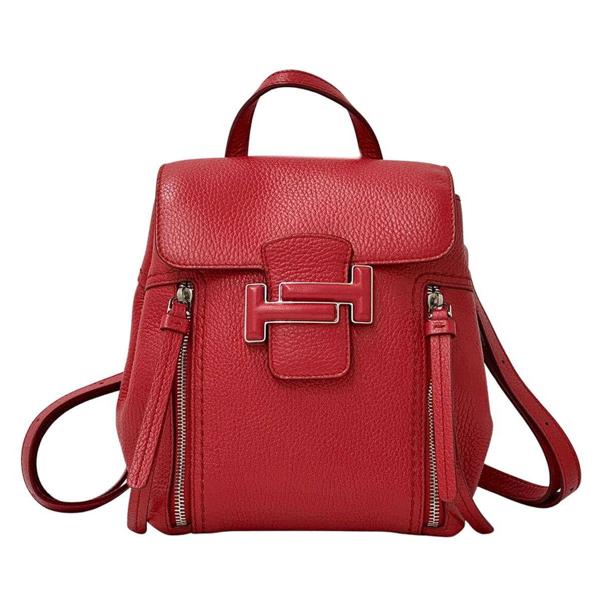 Tod's Red Color Leather Handbag Shoulder Bag (Pre-Owned)
