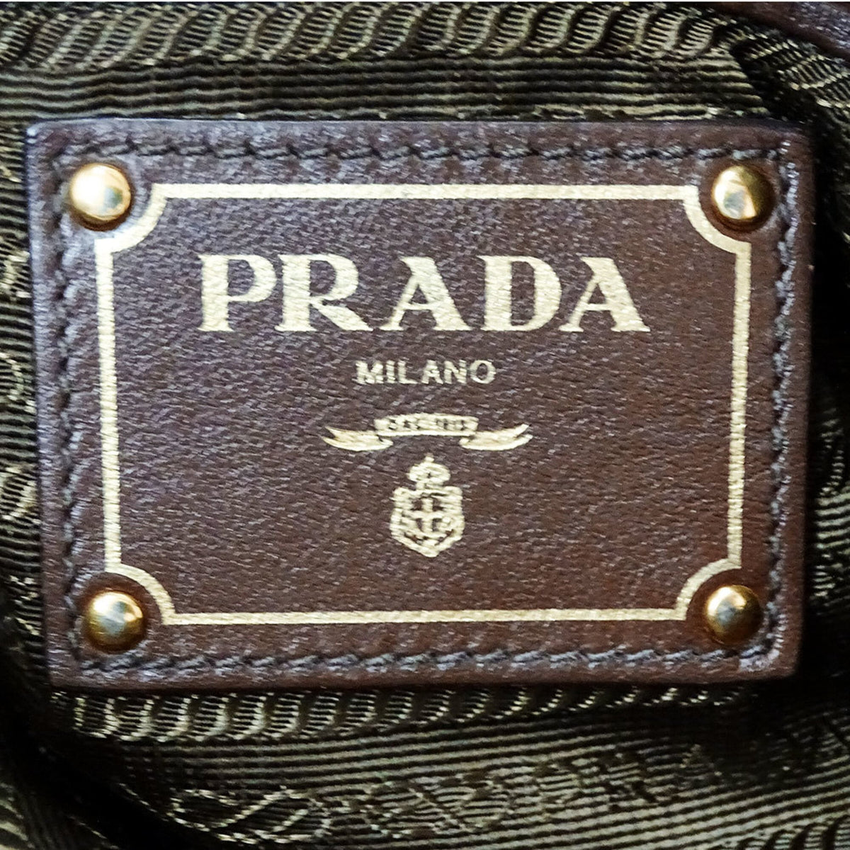 Prada Brown Nylon Handbag Shoulder Bag (Pre-Owned)