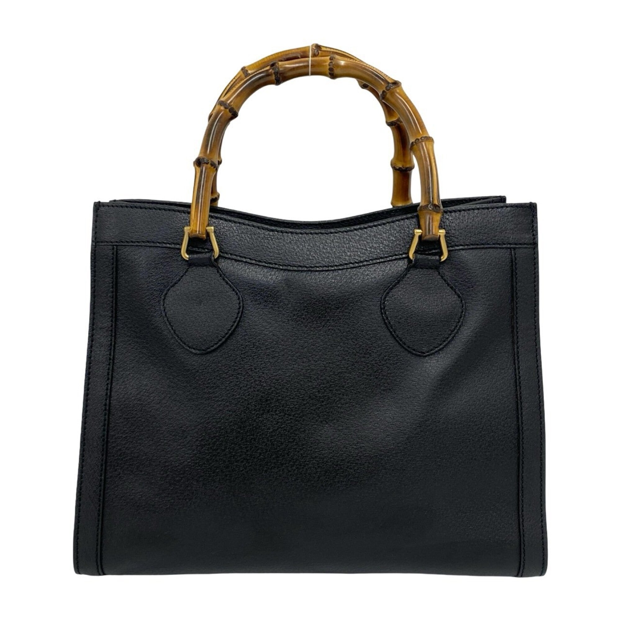 Gucci Black Leather Handbag Tote Bag (Pre-Owned)
